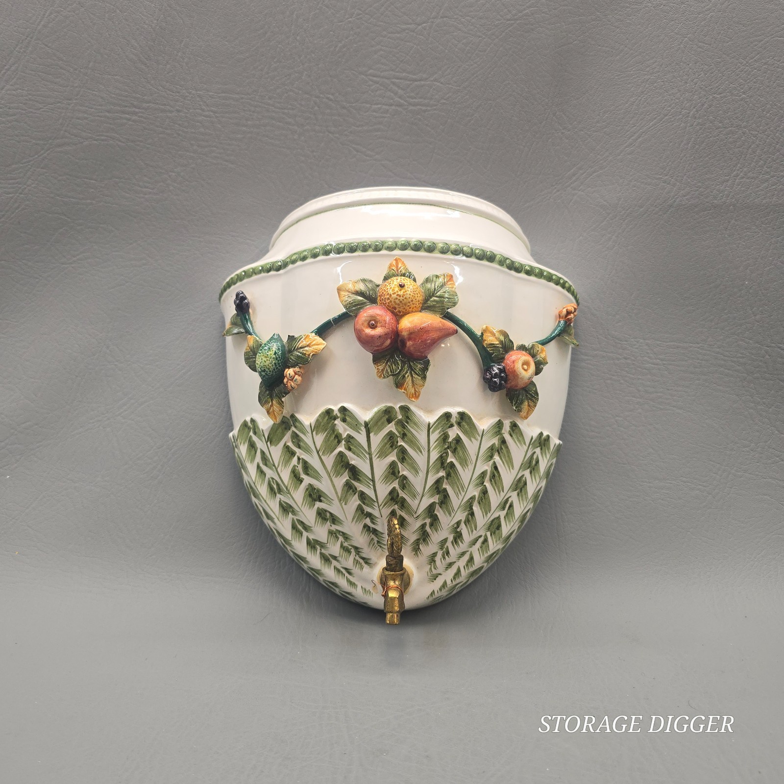 VTG Andrea by Sadek Italian Ceramic Wall Fountain Planter Fruit Decoration Japan