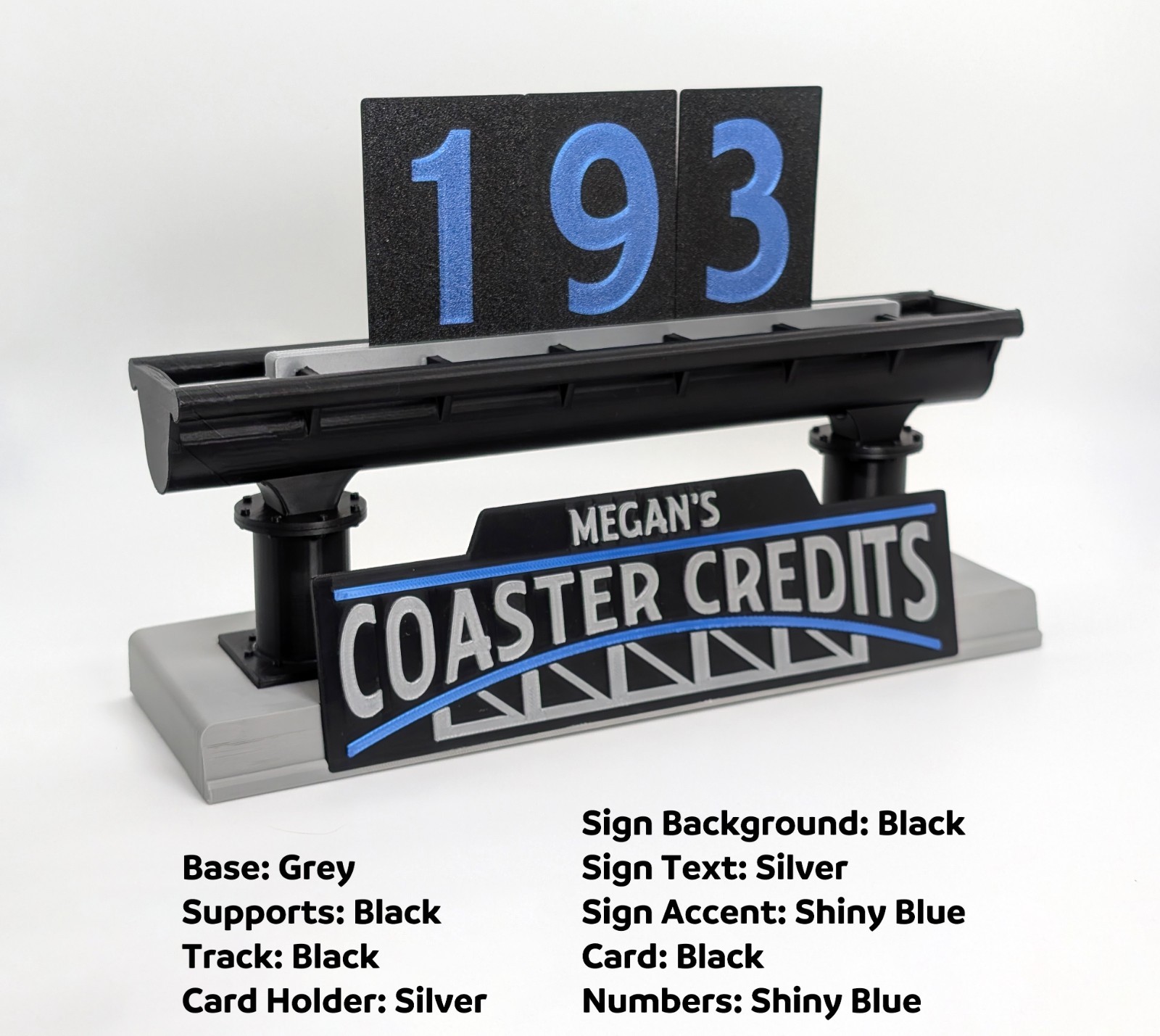 Rollercoaster Credit Count Display – 3D Printed