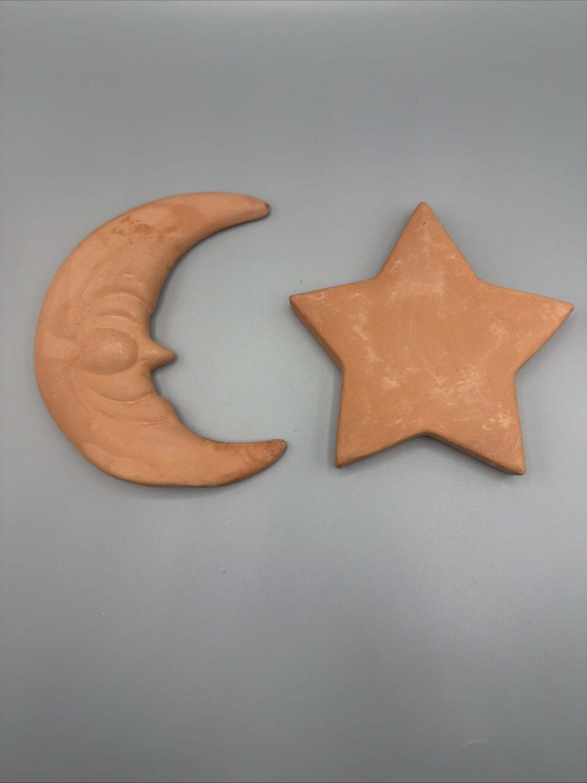 Terracotta Star Moon Face Clay Celestial Wall Art Pottery Astronomy Boho Hippie