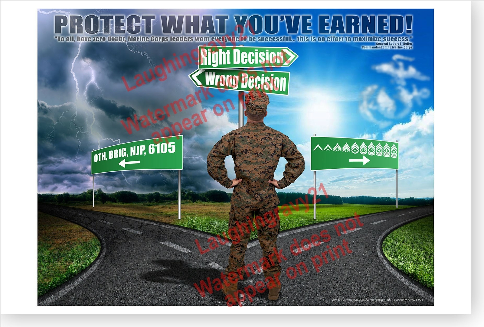 USMC Marine Corps 2016 Protect What You&rsquo;ve Earned Poster