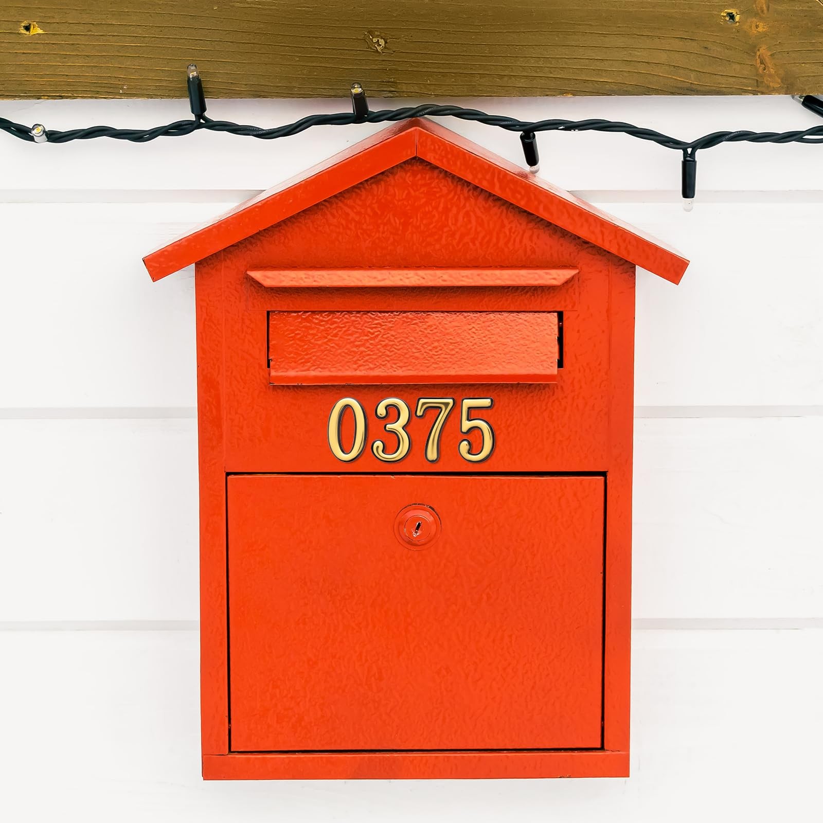 20 Pcs 2 Inch Gold Reflective Mailbox Numbers ABS Waterproof for Residence