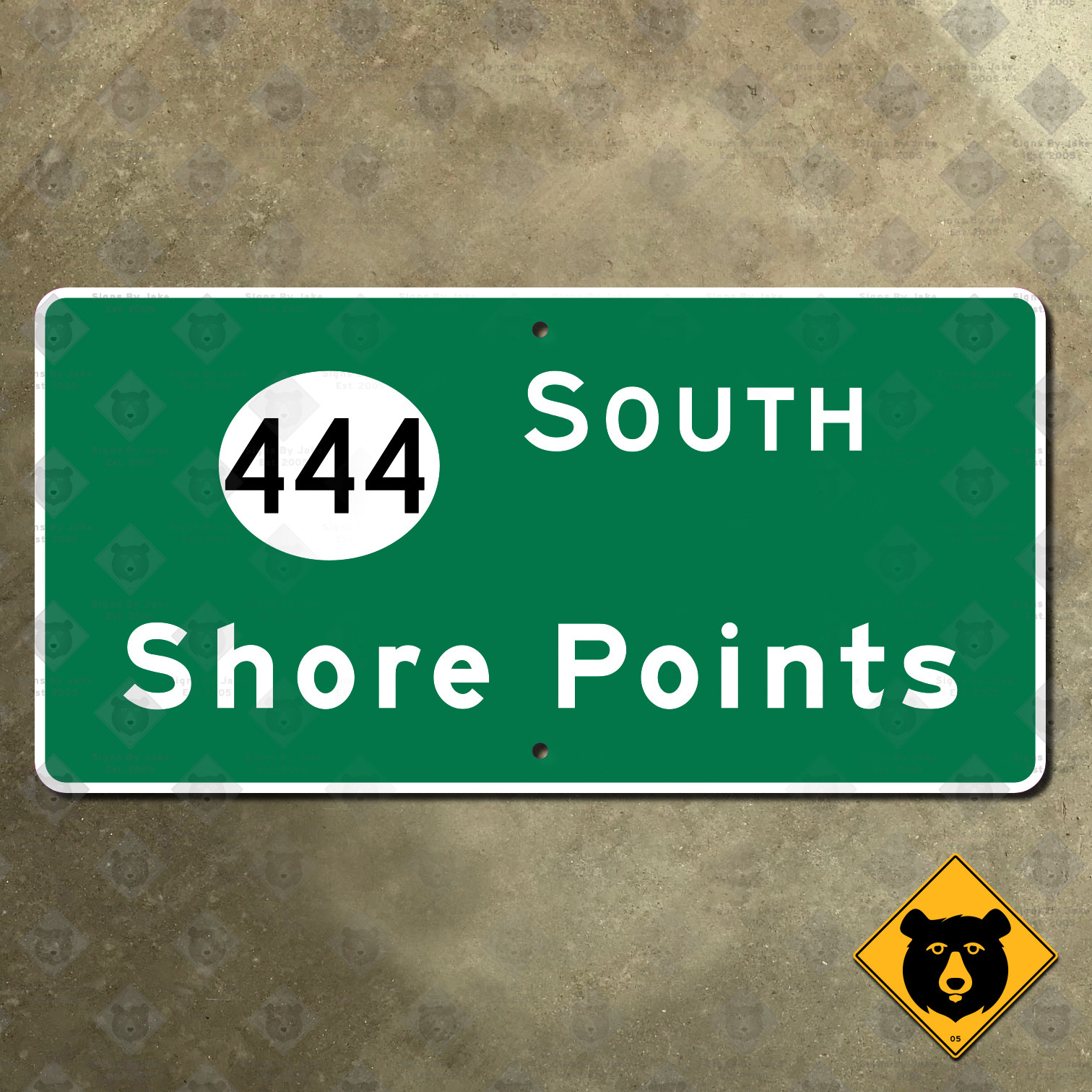 New Jersey Route 444 Shore Points freeway turnpike road sign Garden 24×12