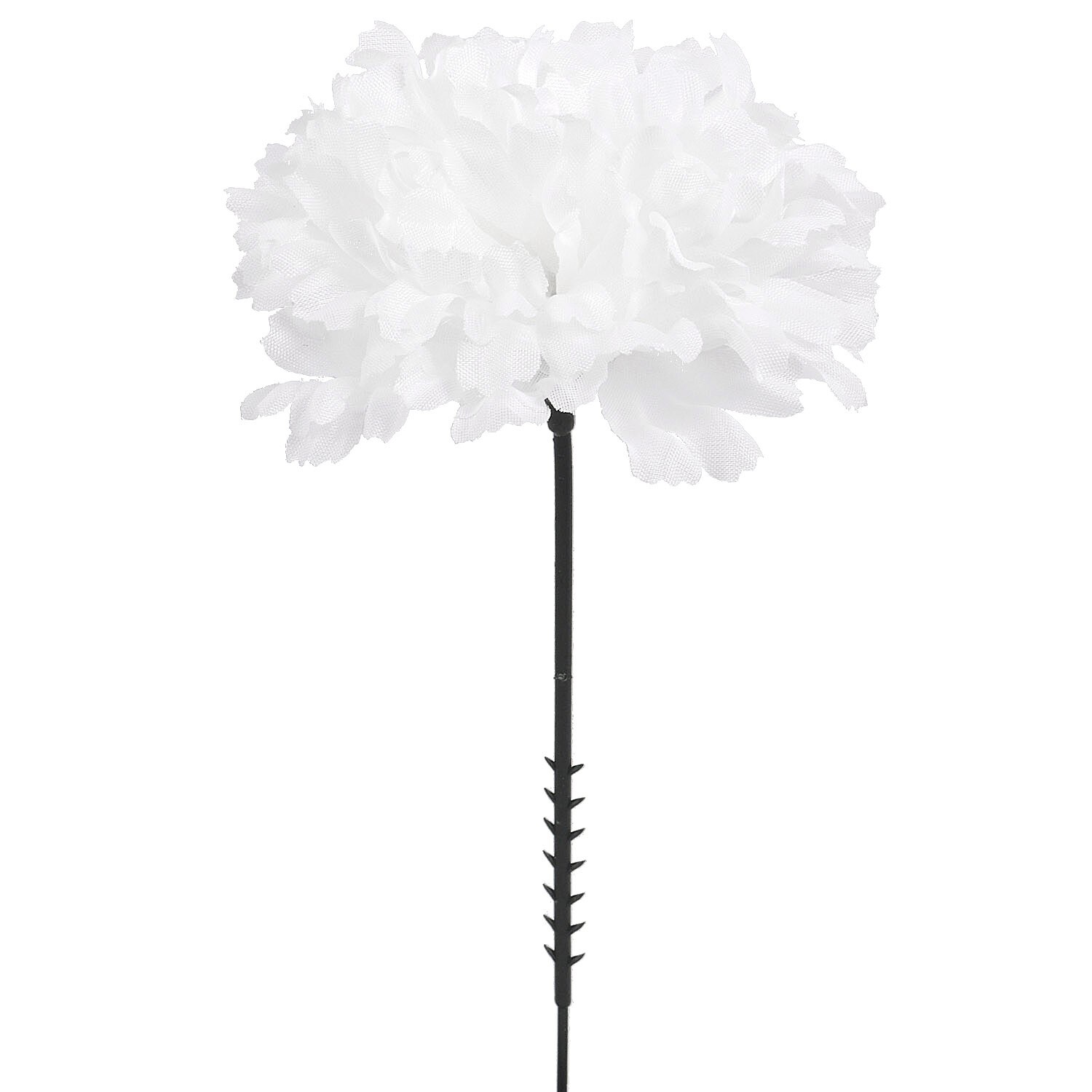100 White Silk Carnation Picks: 5&Prime; Floral Stems for Events, D?cor