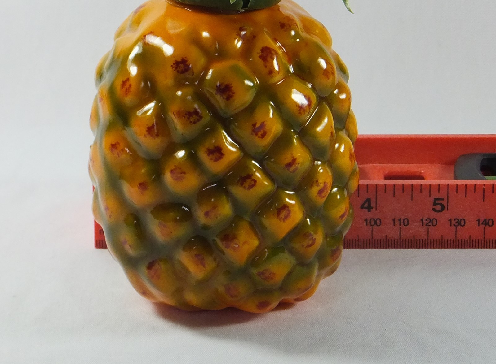 Artificial Medium Pineapple 7-in Plastic Decorative Fruit Yellow Pineapples Fake