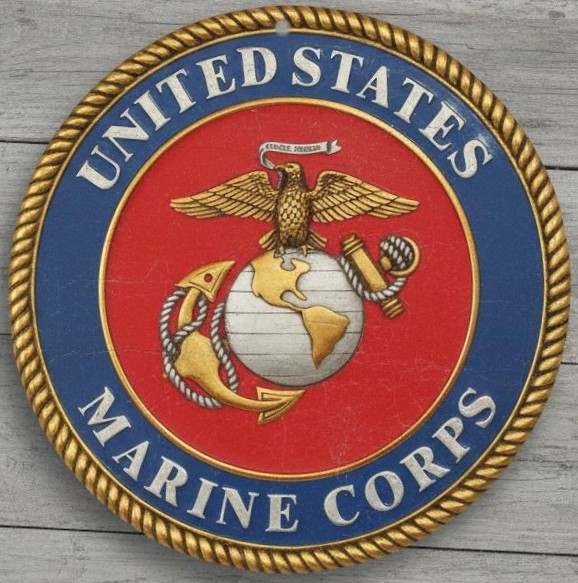 United States Marine Corps 8&Prime; Diameter Novelty Metal Sign Made In USA New!