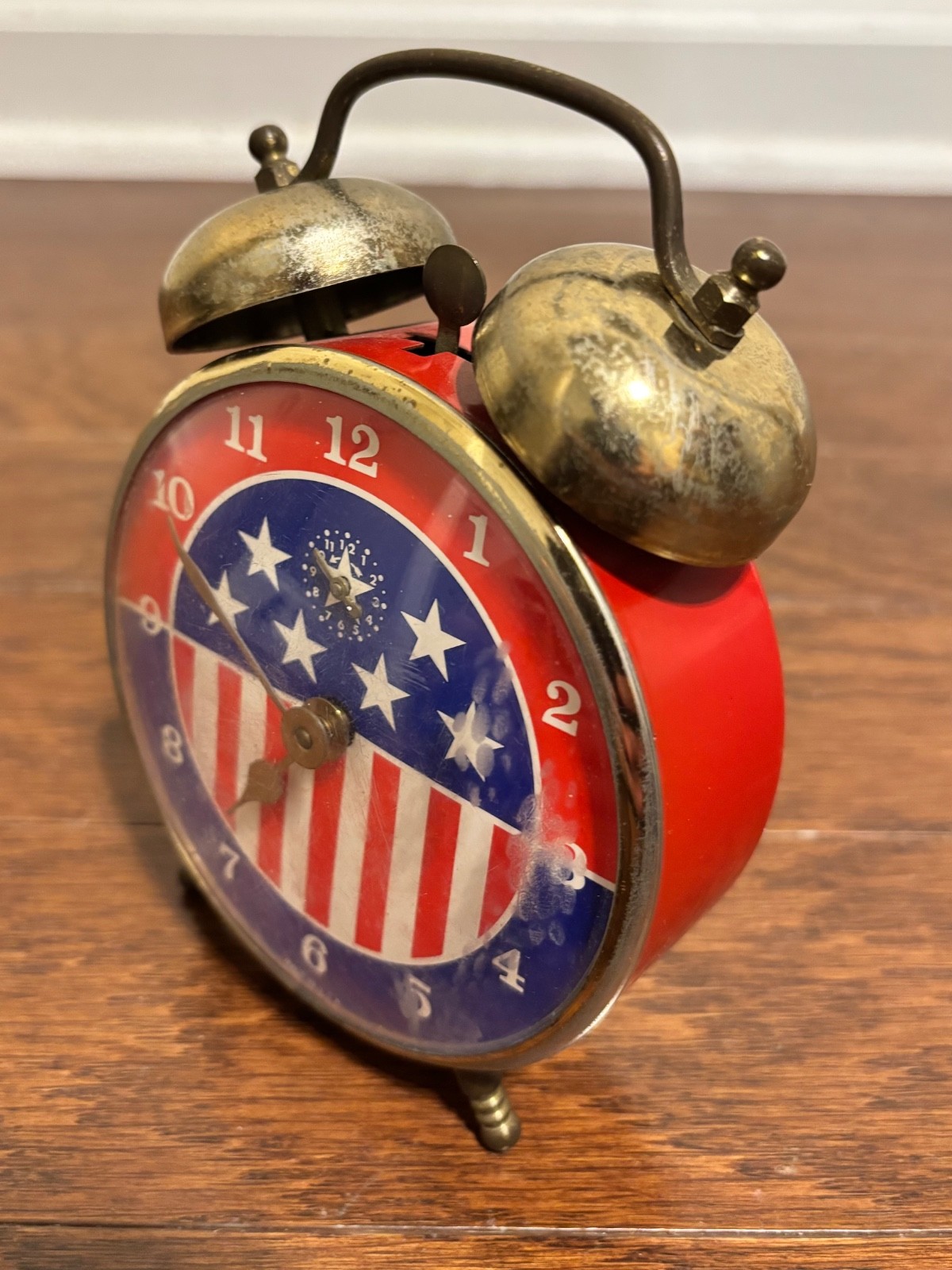 Robert Shaw USA Flag Red White Blue Vtg ALARM CLOCK Americana Patriotic Retro