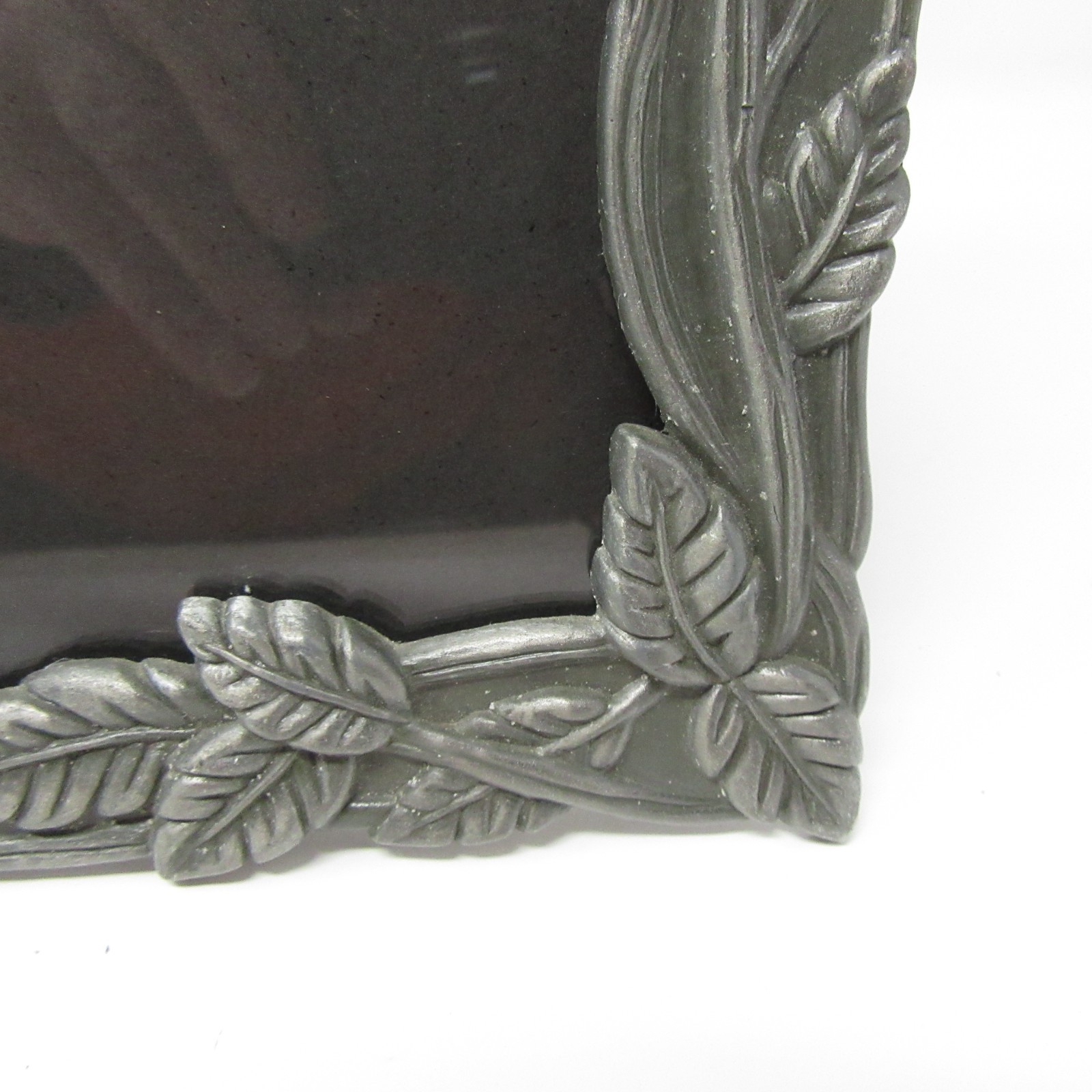 CottageCore Pewter Metal Picture Frame Floral Rose Grandmillennial 8 x 10&Prime; vtg