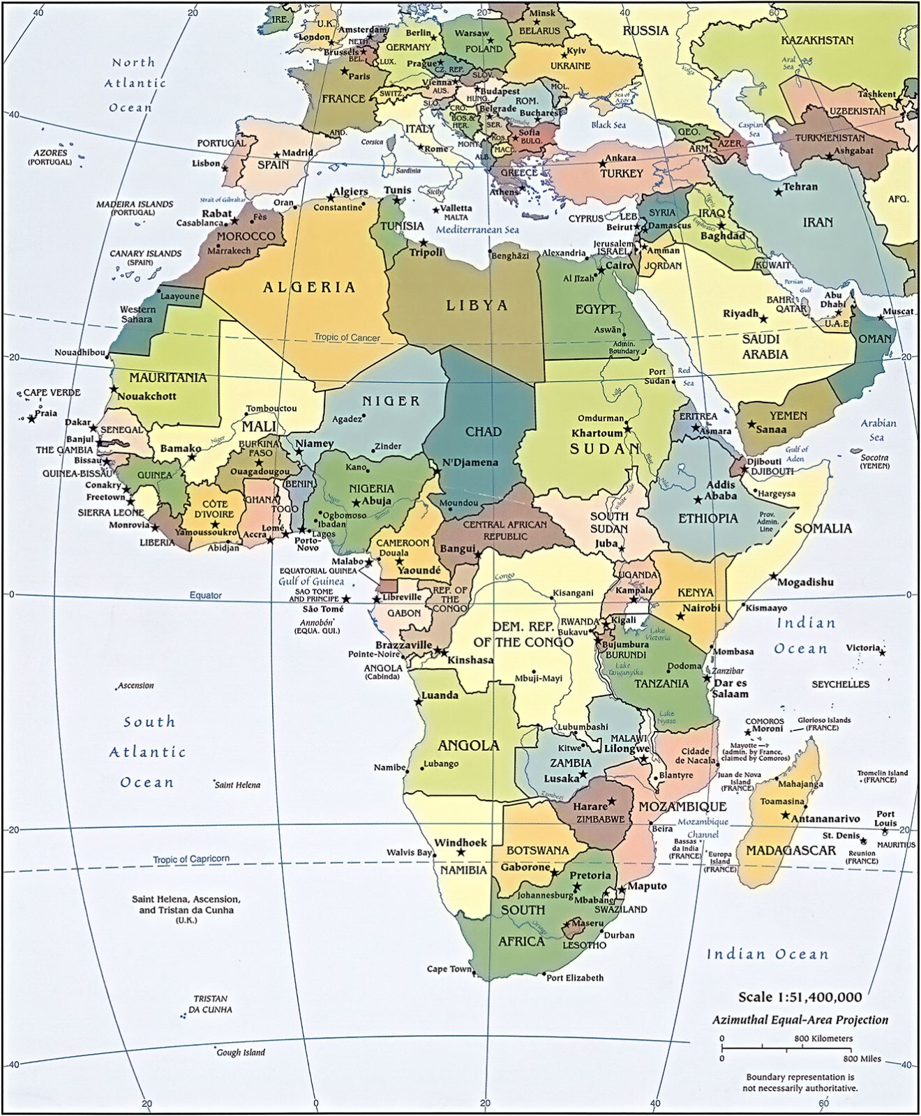 2011 CIA Map of Africa Home School Geography Poster Print Study History
