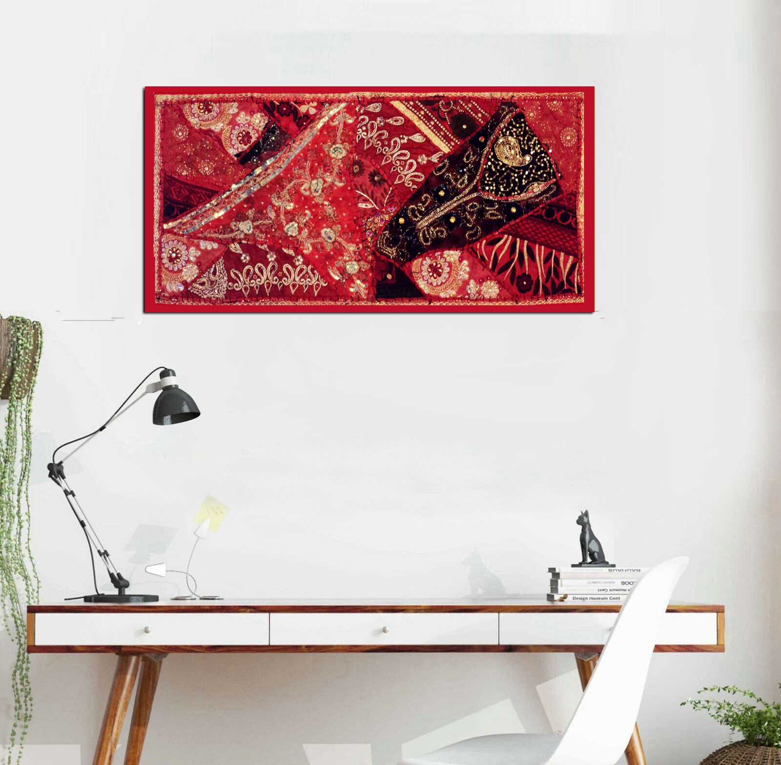 40&Prime; MASTERPIECE VINTAGE ART DÉCOR RARE BRANDED GIFT RUNNER WALL HANGING TAPESTRY