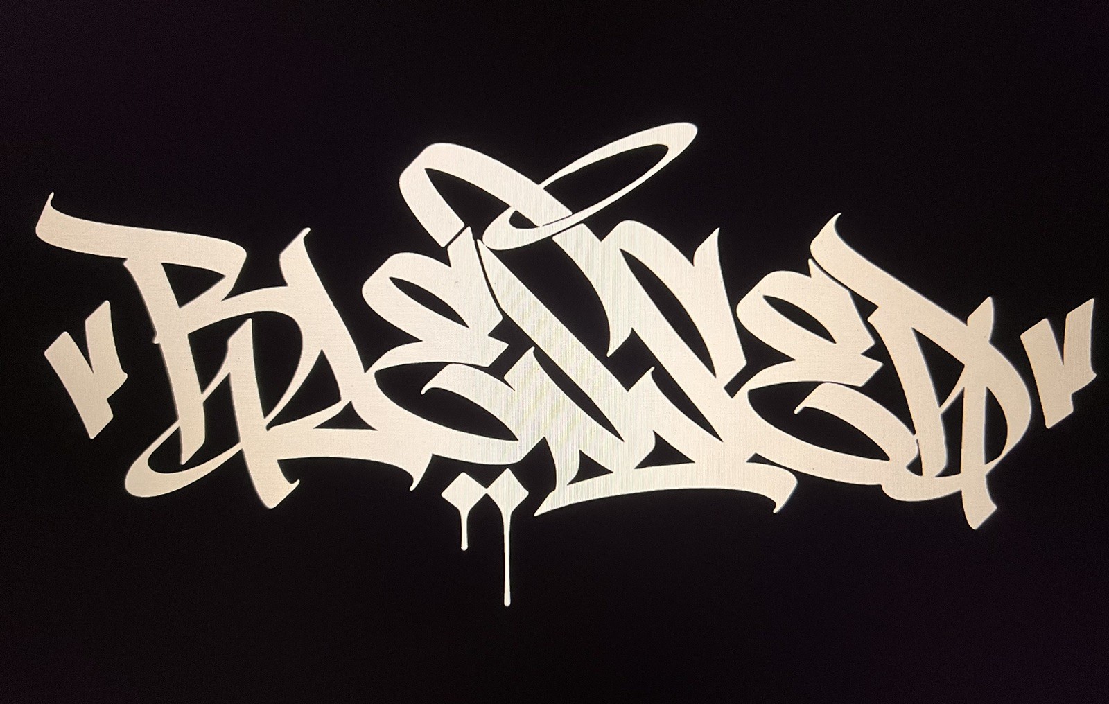 « Blessed » Vinyl Decal Sticker (Graffiti BOMBATOMIK) 8.7&Prime; X 4”.