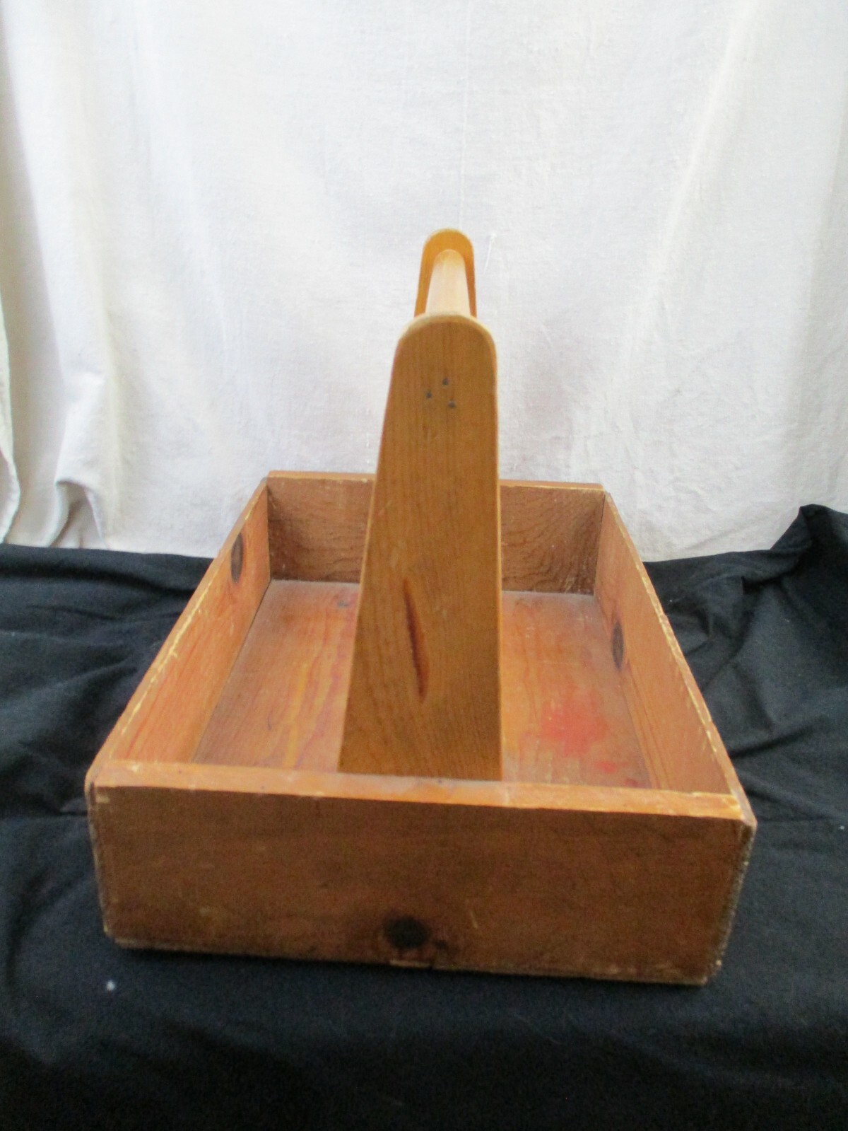 Vtg Wooden Garden Carrier Box /Tray/Caddy W/Handle 12 W x 17 L x 4 H Cottagecore