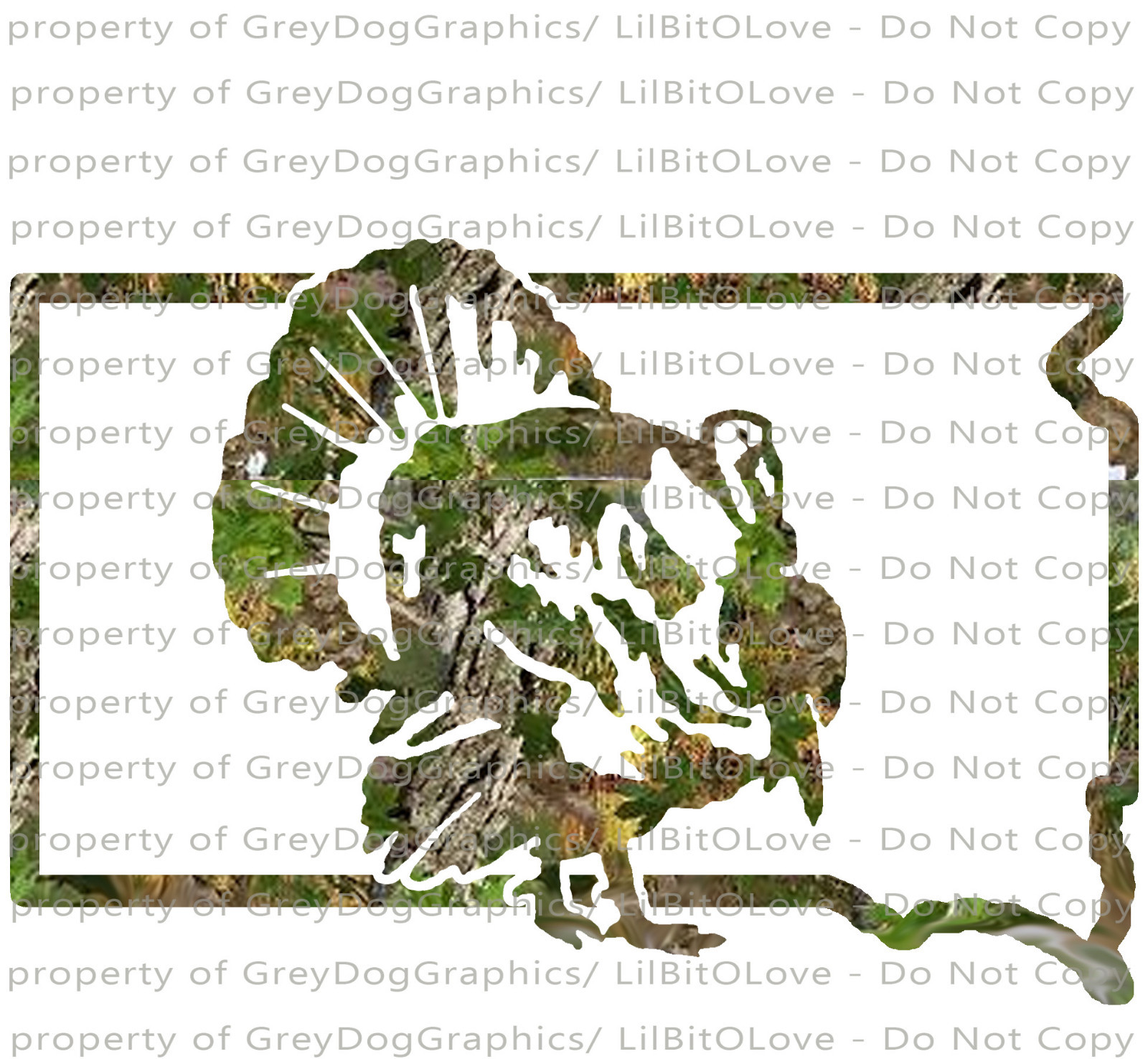 Camouflage Camo SOUTH DAKOTA Gobbler Hunter Hunting Vinyl Decal Sticker Turkey