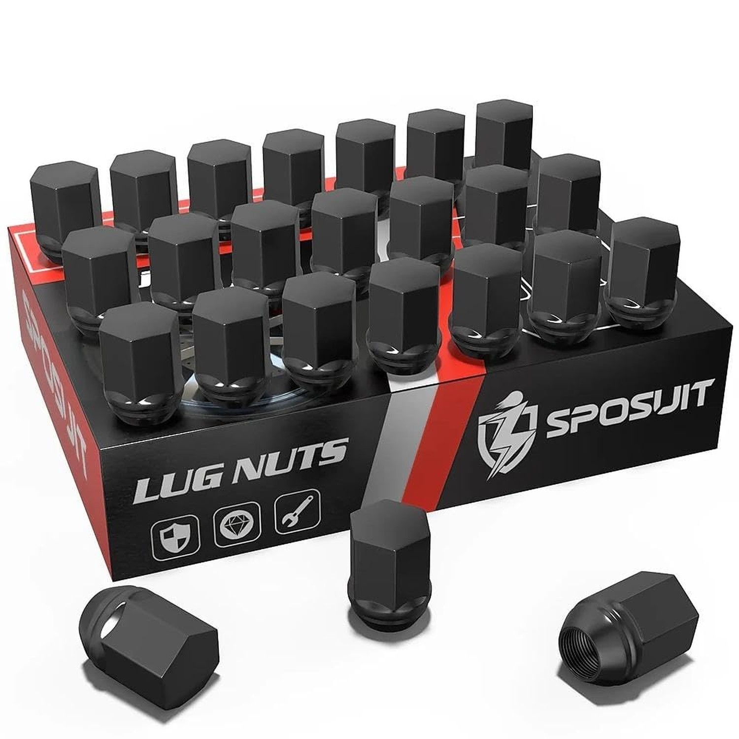 Sposuit M14x1.5 Lug Nuts – Replacement for 1999-2024 Chevy Silverado 1500, 20…