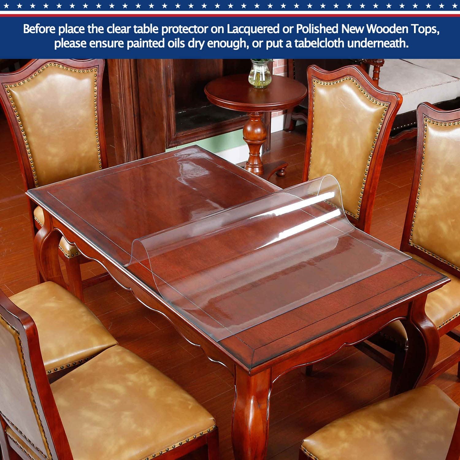 Bighala Clear Table Top Protector Plastic Wipeable Table Cloth Cover Pad Thick