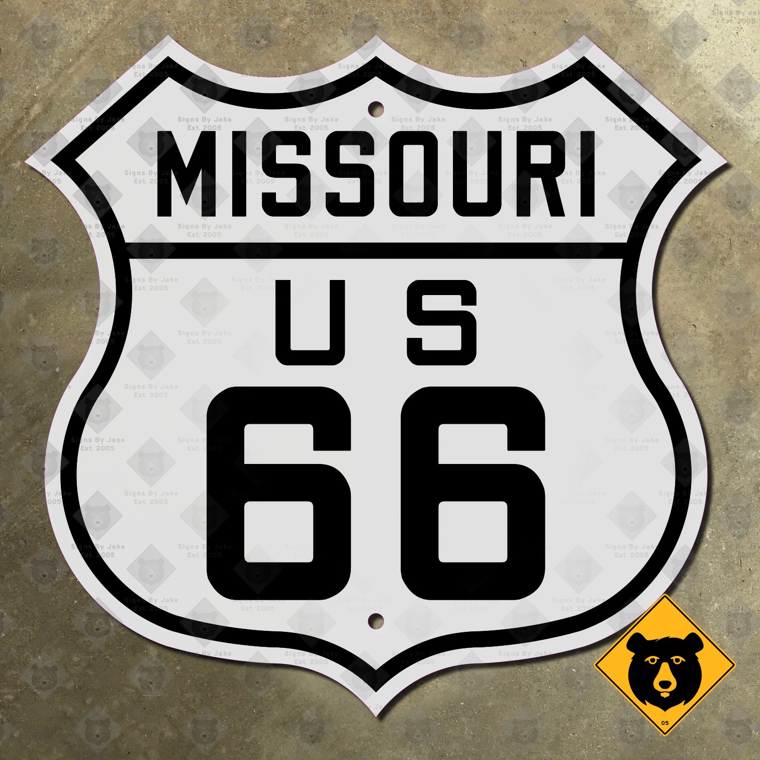 Missouri US route 66 highway marker sign mother road St. Louis 1926 16×16