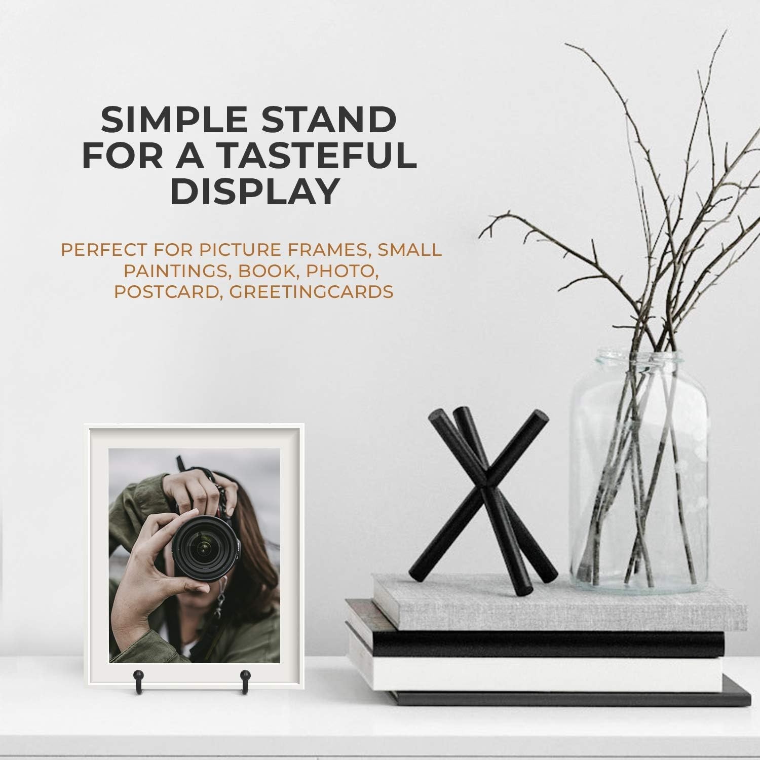 Elegant 3-Inch Plate Display Stands – Matte Black Metal Frame Holder (2-Pack)