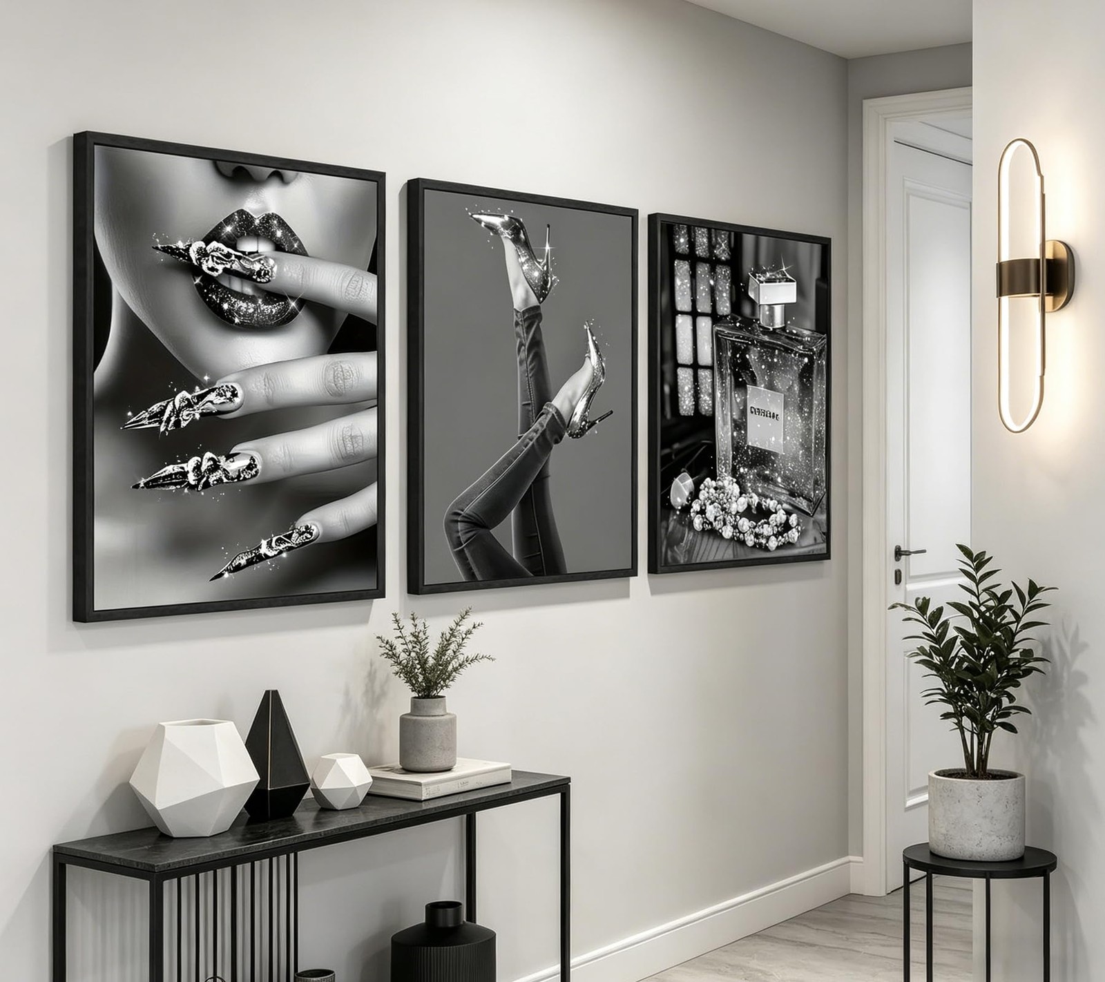 Modern Fashion Woman Wall Art Black and white 16&Prime;L x 12&Prime;W, Poster