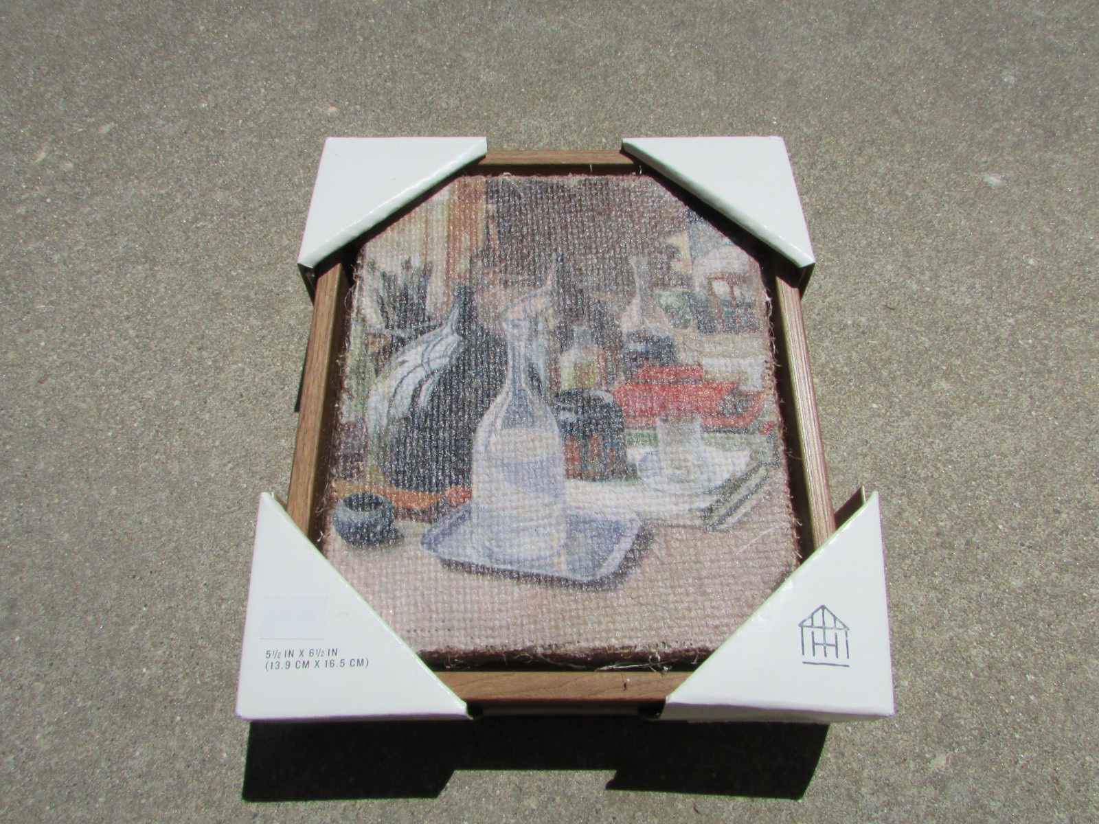 Hearth & Hand with Magnolia 6.5×5.5 Vertical Still Life Bottle Framed Burlap Art