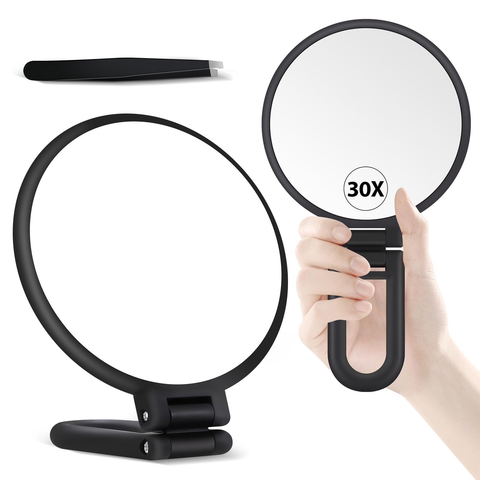 30X Magnifying Mirror, Hand Mirror with Handle, Double Sided Hand Mirror with…