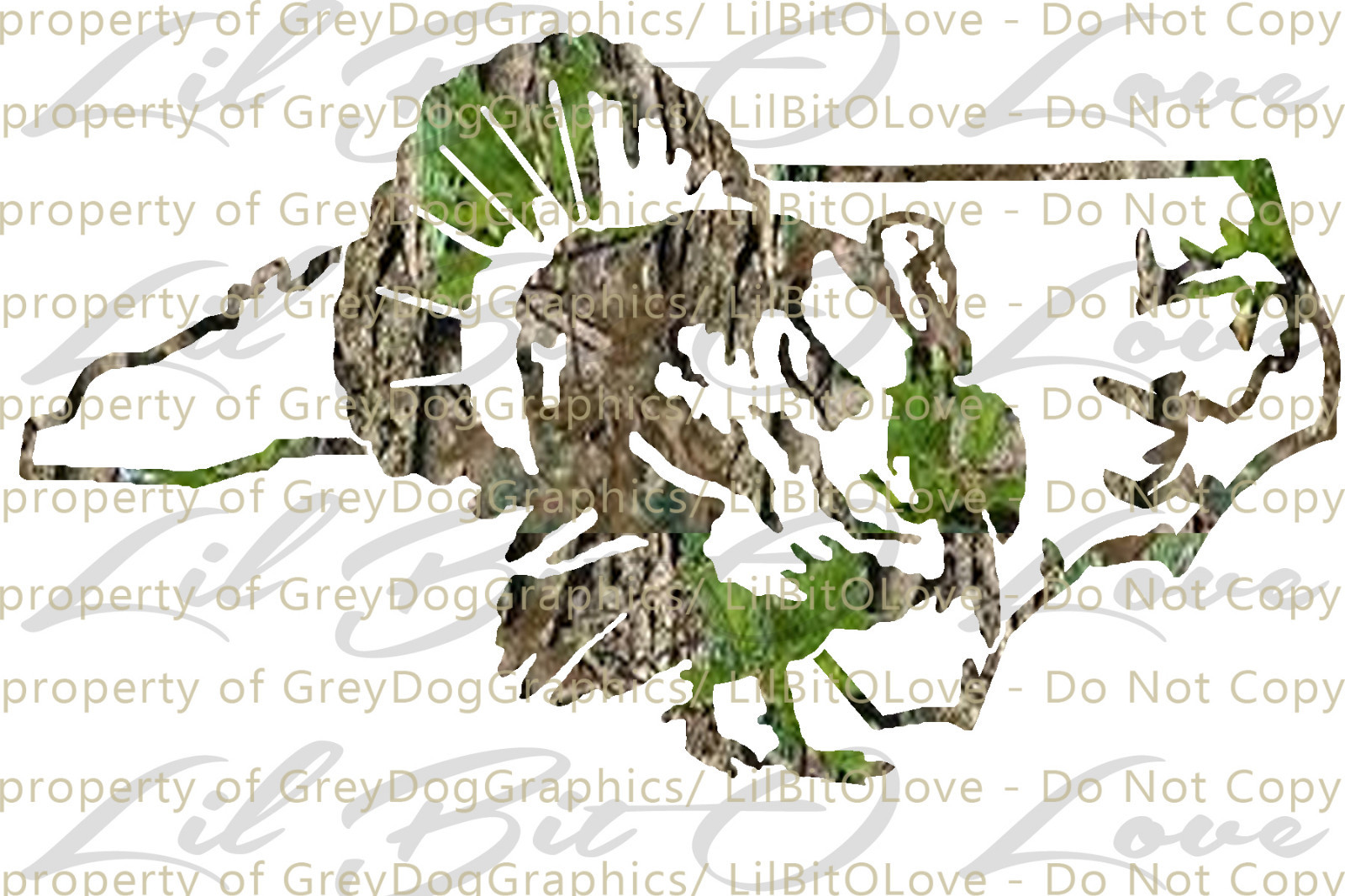 Camouflage Camo North Carolina Turkey Hunter Hunting Vinyl Decal Sticker Gobbler