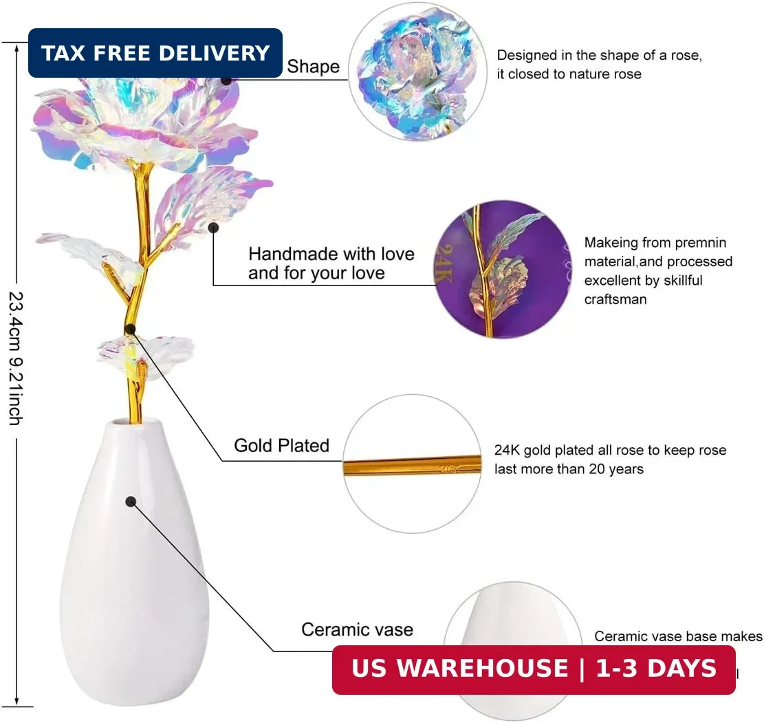 Tmacker Mothers Day Mom Gifts for Women Grandma – Artificial Rose Flowers with V