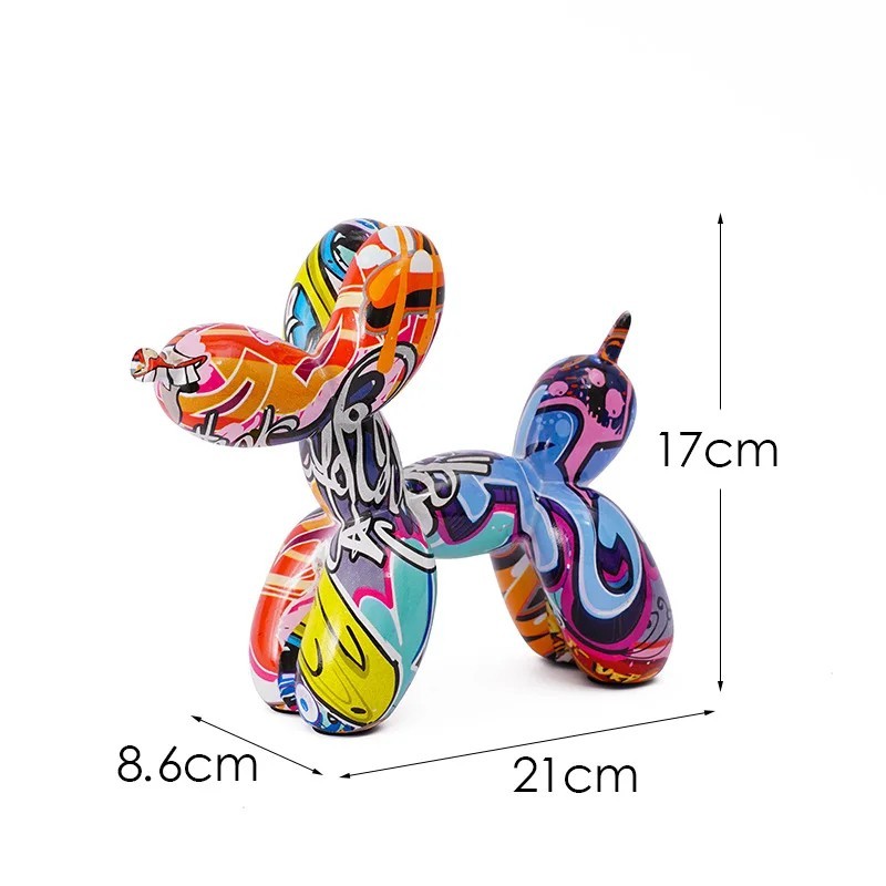 Balloon Dog Figurine Resin Puppy Sculpture Modern Home Table Decor