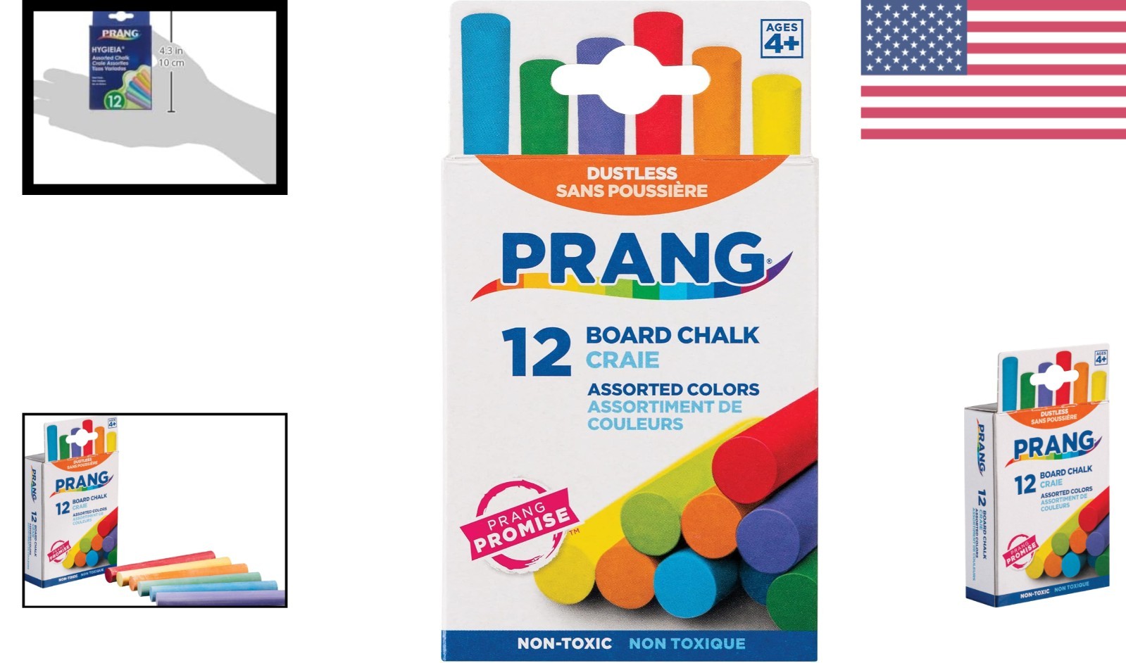 12 Count Assorted Color Chalk Sticks Smooth Writing for Classroom Chalkboards
