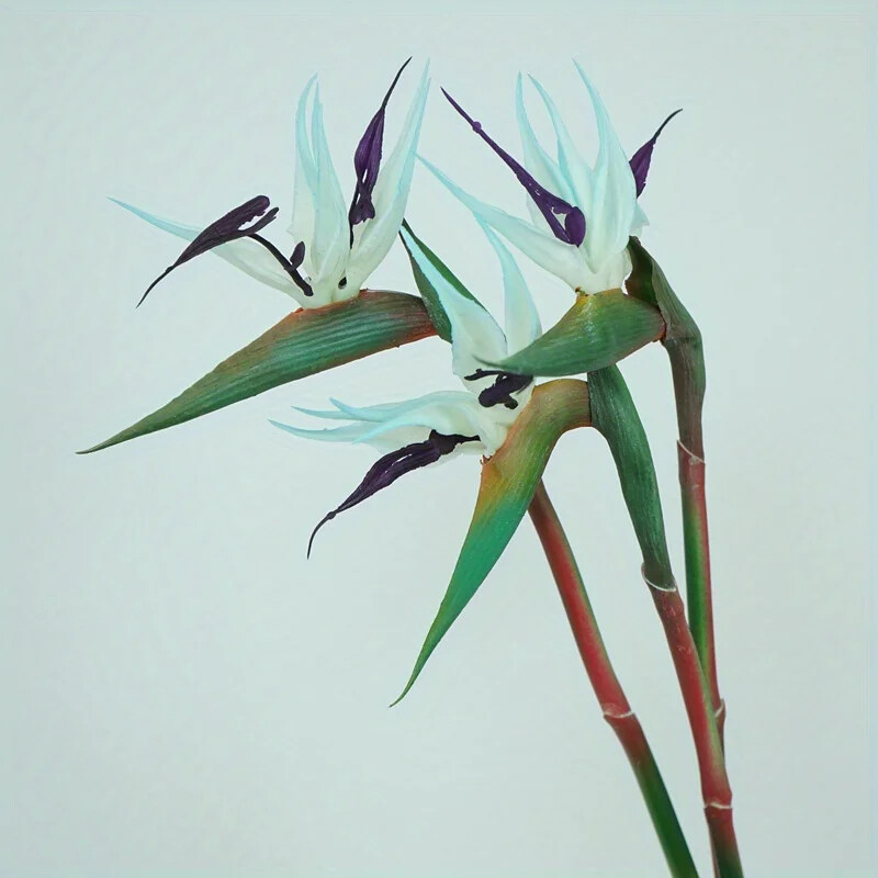 New 3pcs Artificial Bird Of Paradise Flowers Rubber Strelitzia 24.5 » Long Stem