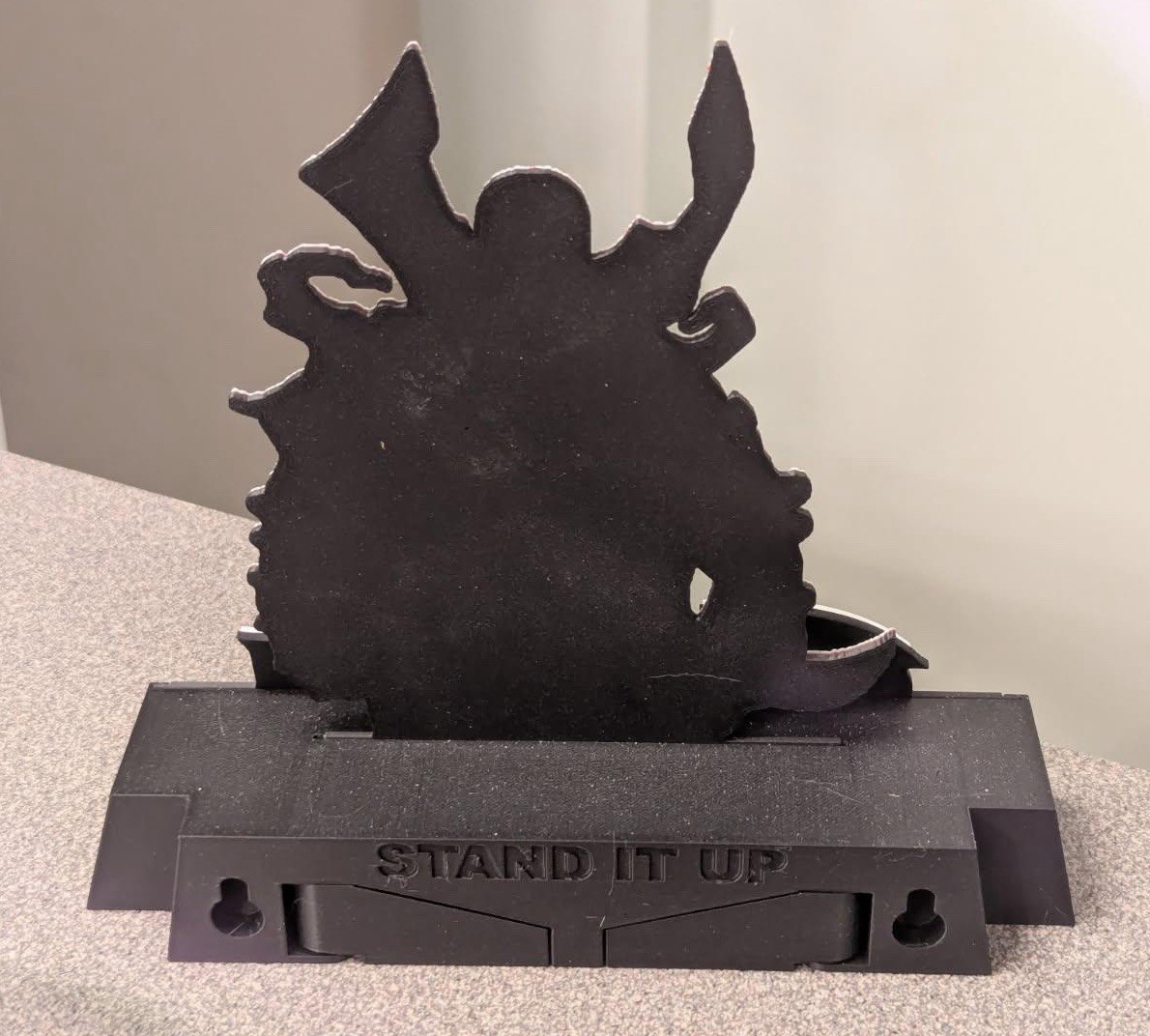 Spawn 3D Printed Display Stand Sign Wall Shelf Desk Fan Art Black Red PLA