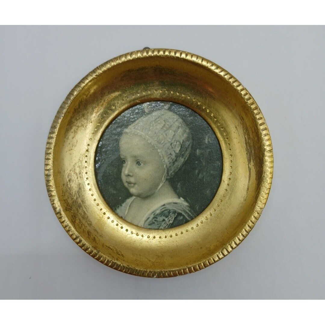 Decorative Crafts Baby Stuart Van Dyck Miniature Portrait Gold Frame Italy 116