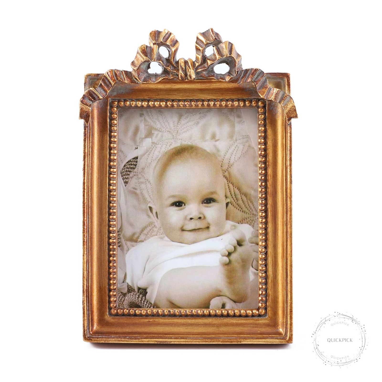 Vintage Picture Frames 2.5×3.5 Ornate Wallet Size Small Bronze Picture Frames