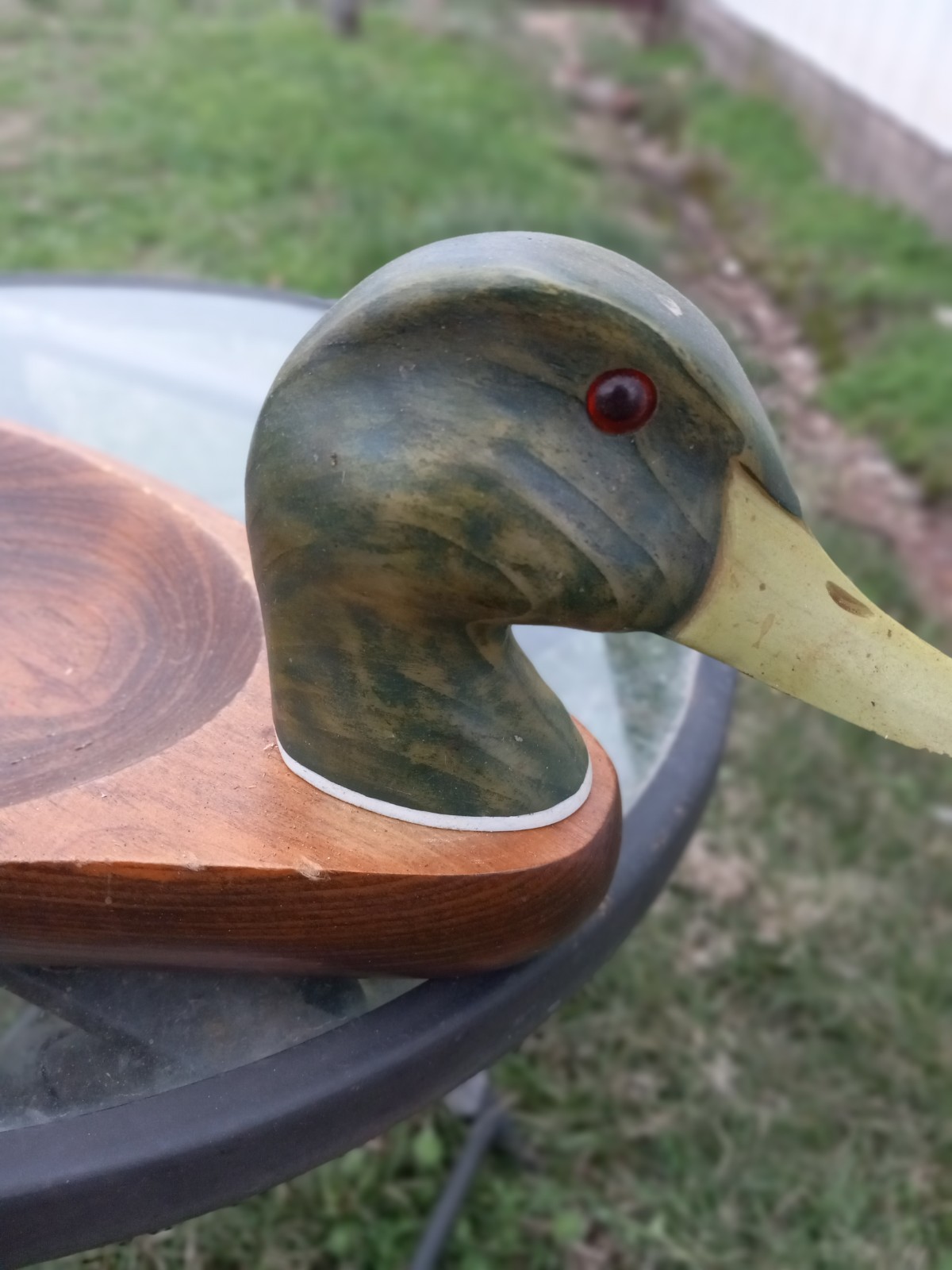 Vintage Carved Wooden Mallard Duck Orvis Catchall Tray 16 in x 8 in