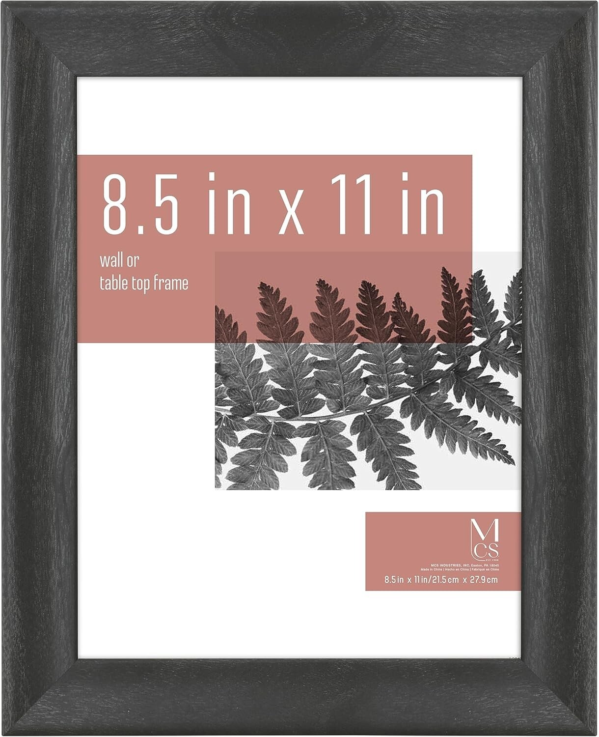 Elegant Black Woodgrain 8.5×11 Picture Frame for Vertical or Horizontal Display
