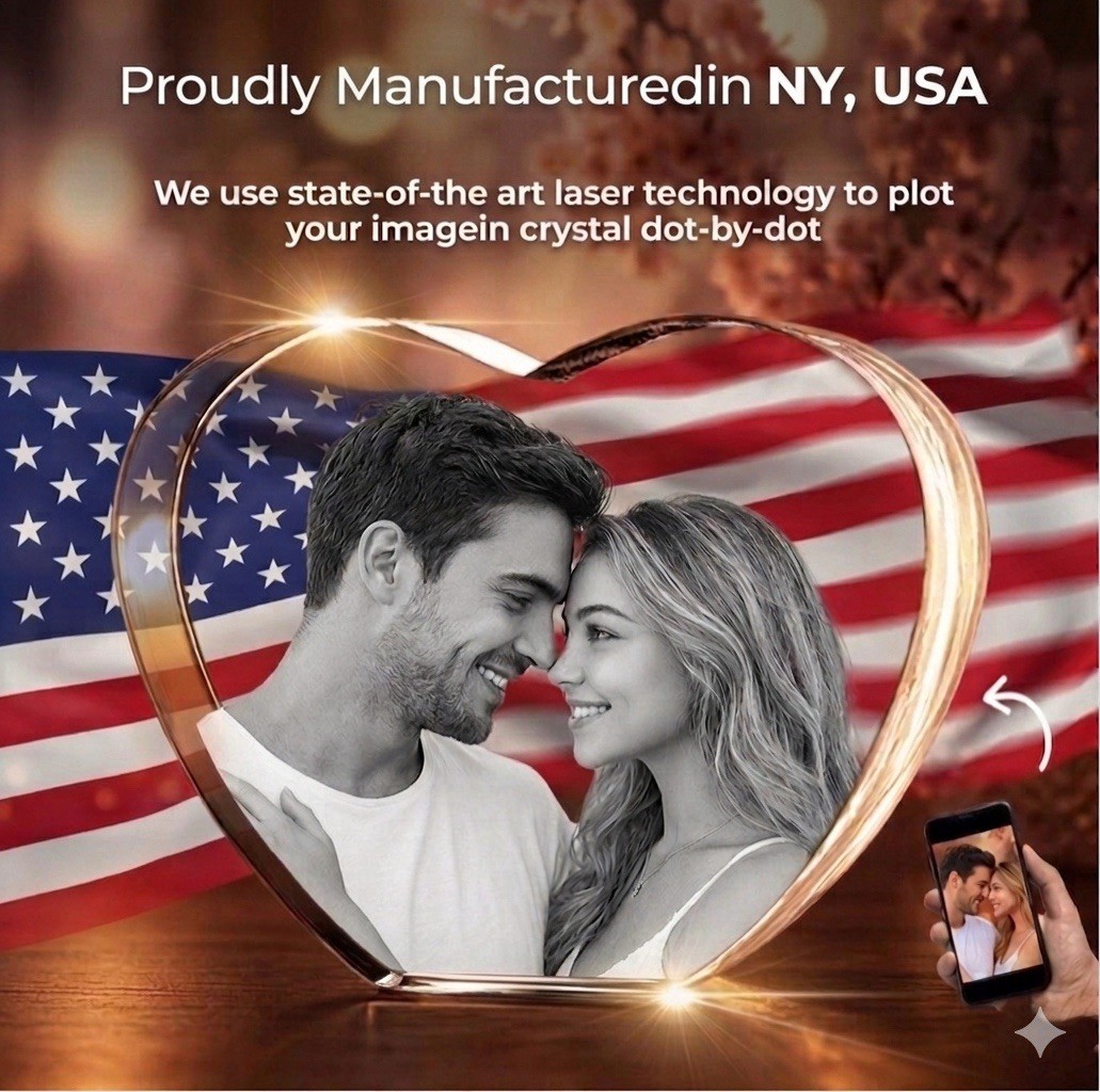 Small Heart Premium 3D Crystal Photo Gift for Mom Mother’s Day Keepsake