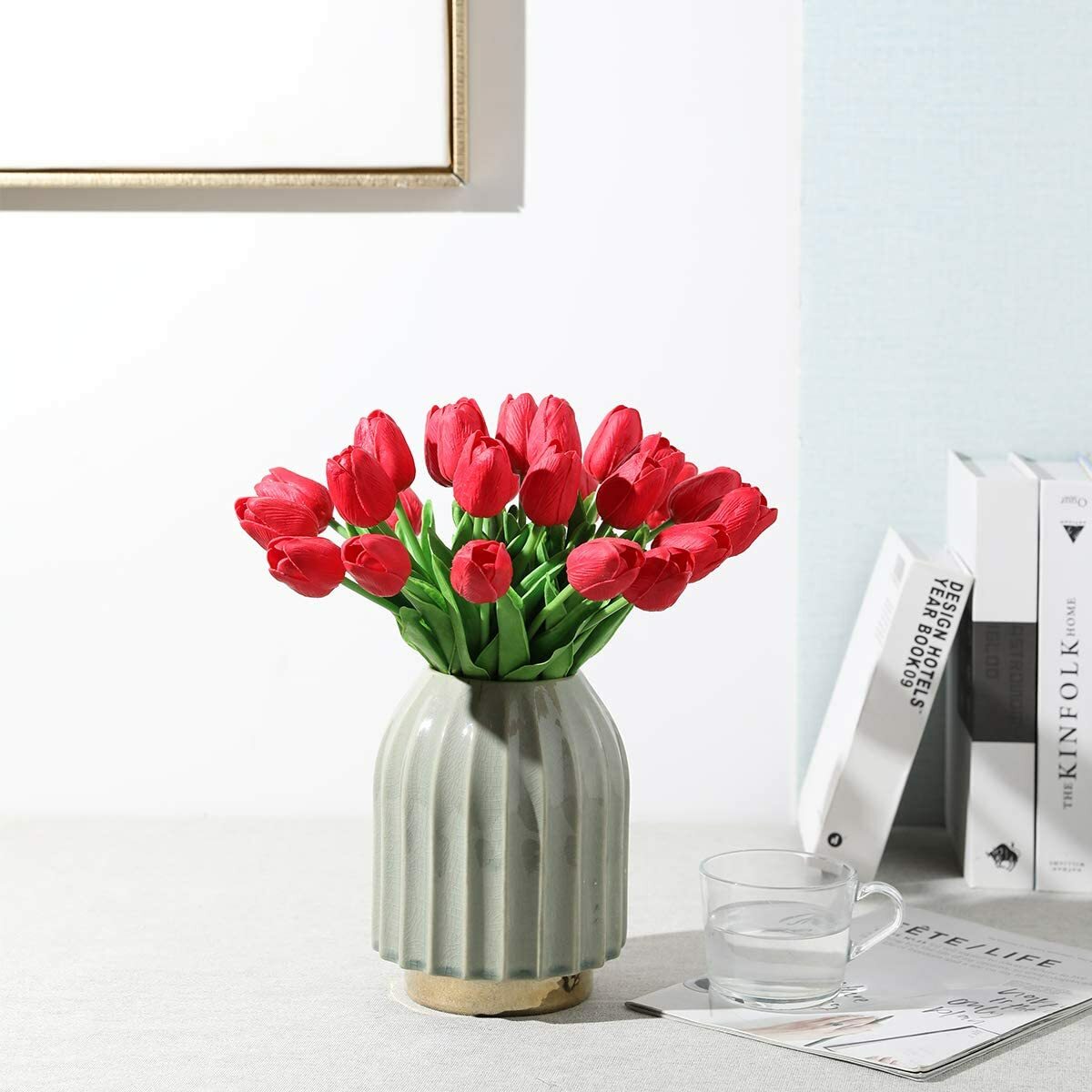 10/20pcs Hawesome Artificial Latex Tulips Flowers Faux Tulip Stems PU Real Touch
