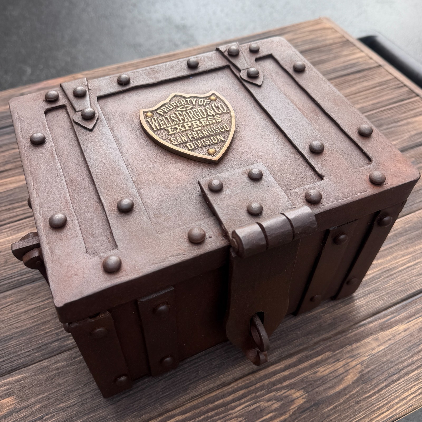 Old West Cast Iron Strong Box | San Francisco Division Express Co. Chest Decor