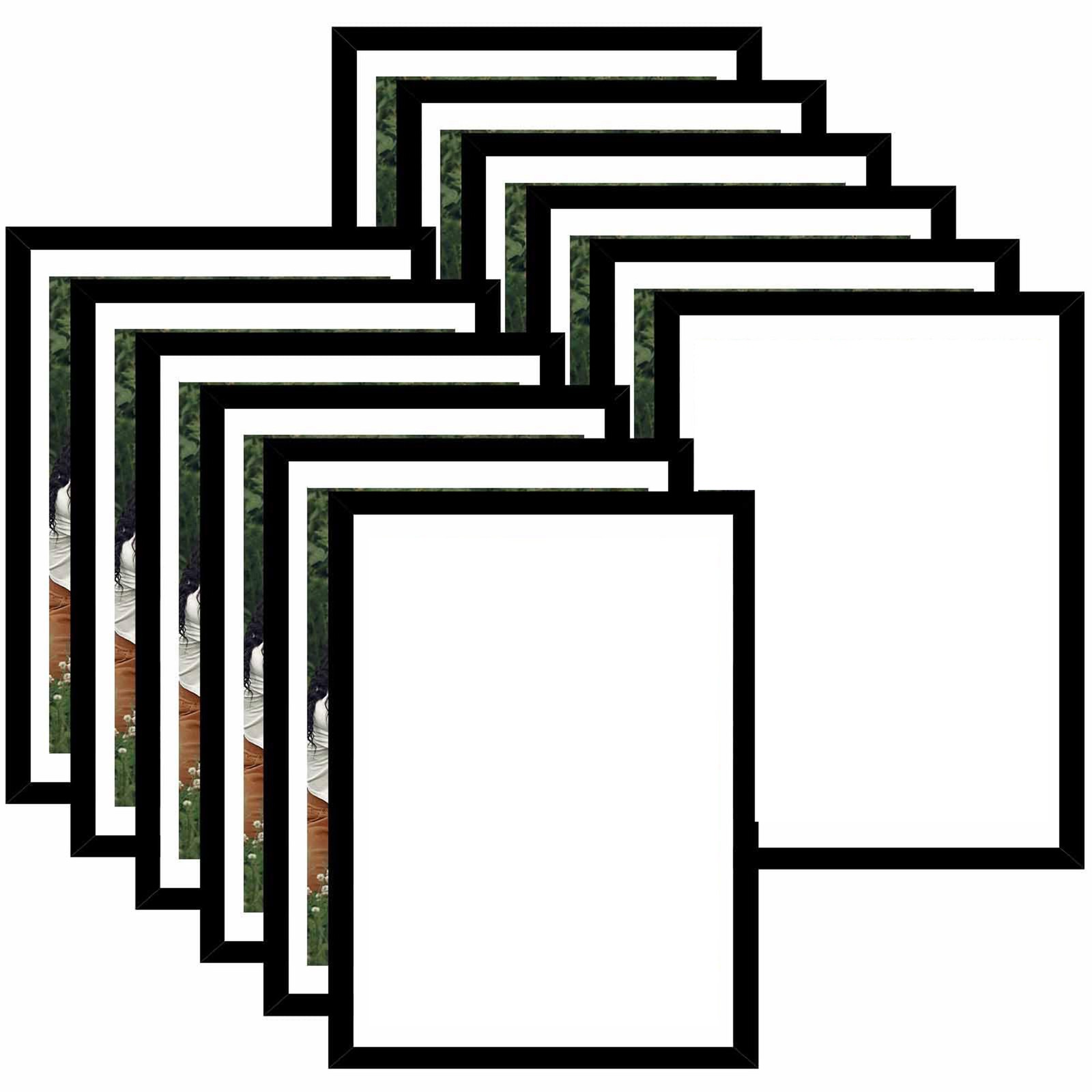 12 Pcs 12×16 Picture Frame w/ 11×14 Mat, Collage Gallery Photo Frames Set,Black