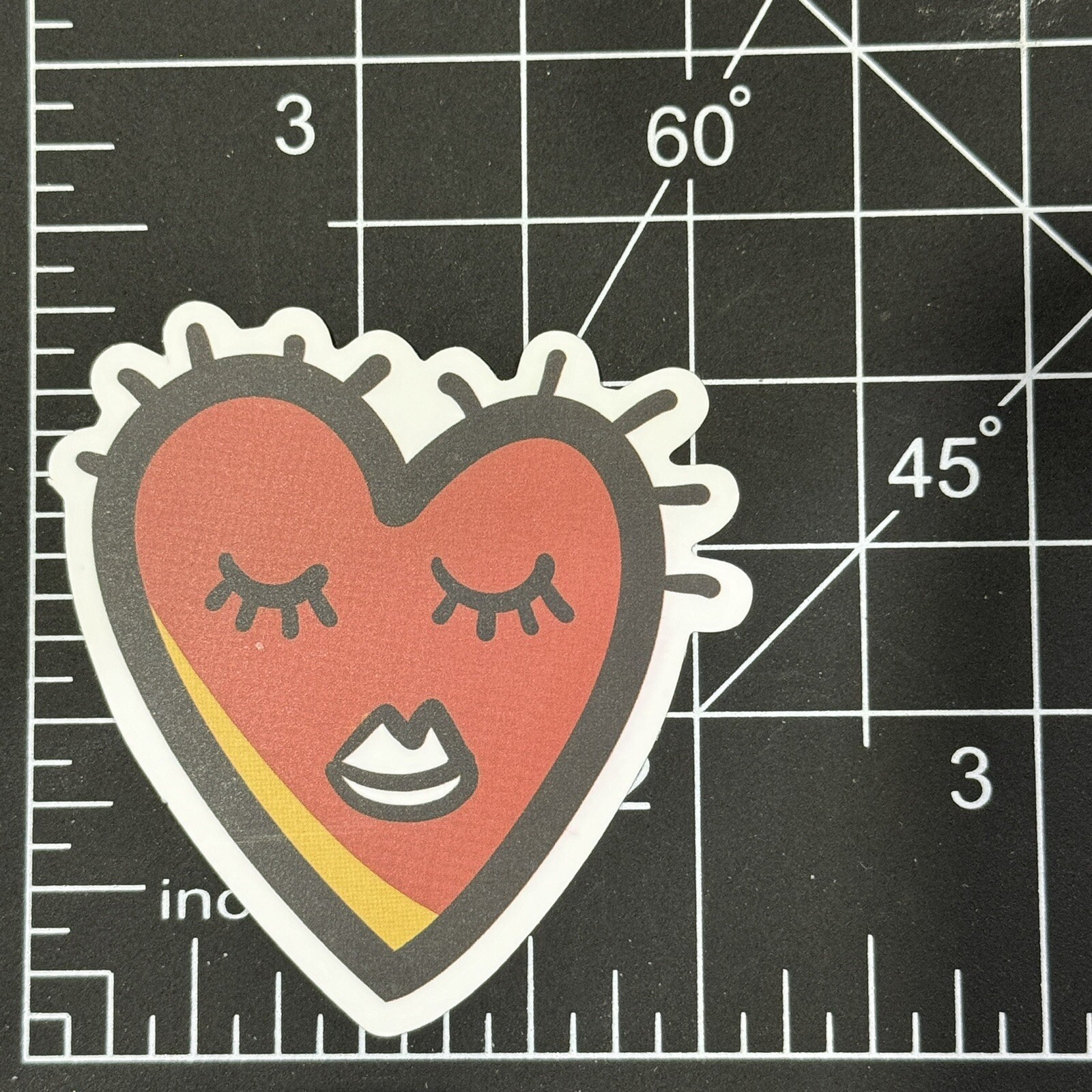 Red Heart Lipstick Blush Smile Cartoon Matte – Vinyl Decal Sticker Bomb Kawaii