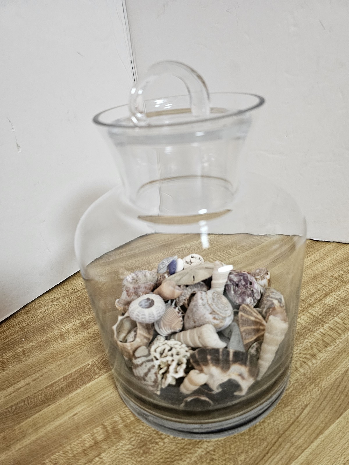 Glass Apothecary Heavy Jar Urn Vase Canister with Lid Coastal Beach Decor