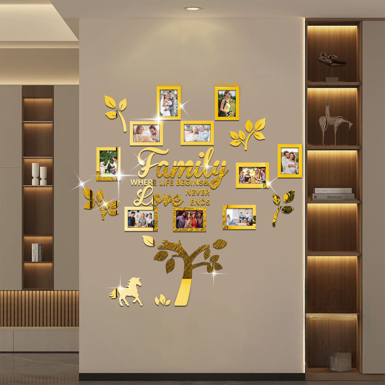 Family Tree Wall Decor Picture Frame Collage Removable 3D DIY Acrylic