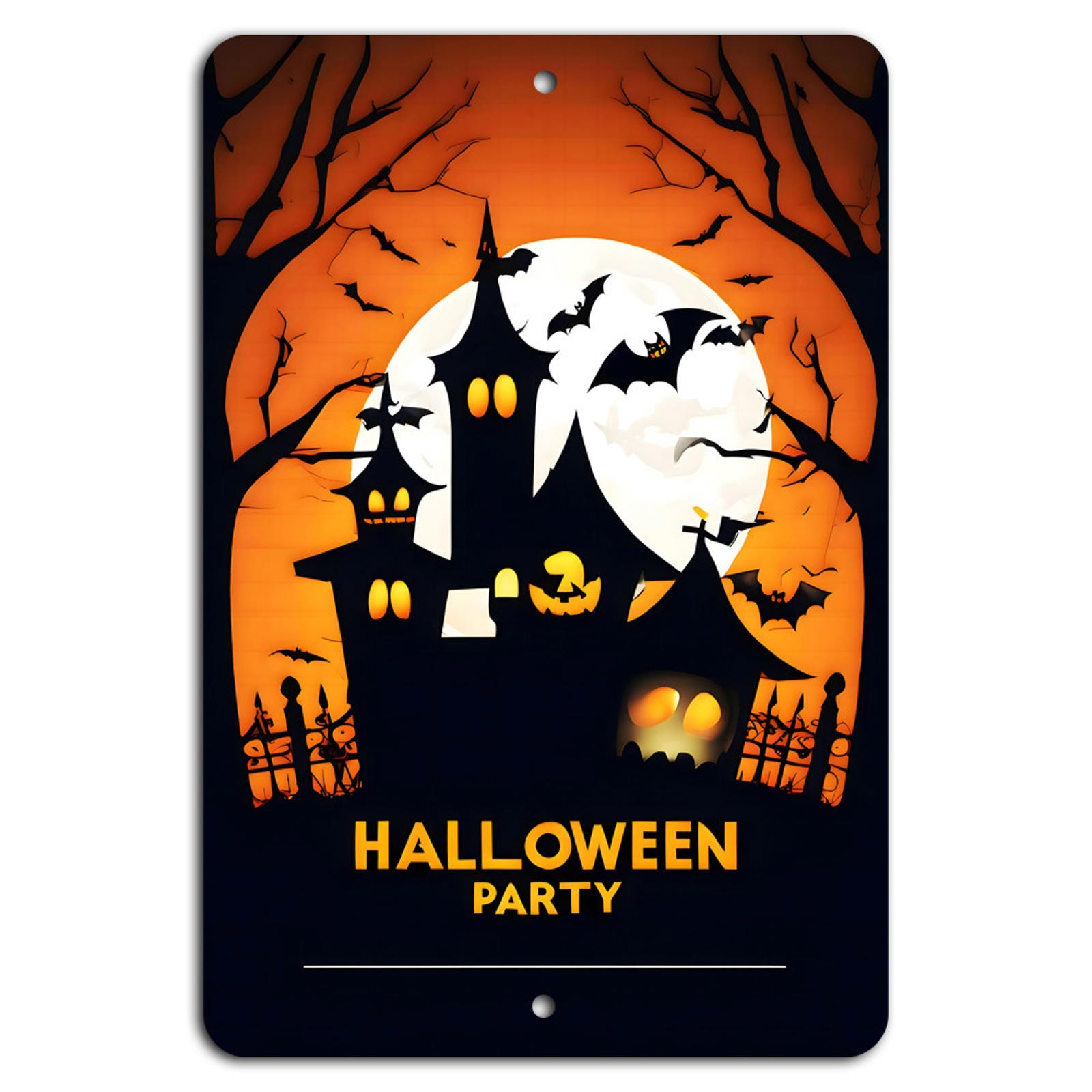 Halloween Sign BanginPrints Aluminum Metal Decorative Retro Party