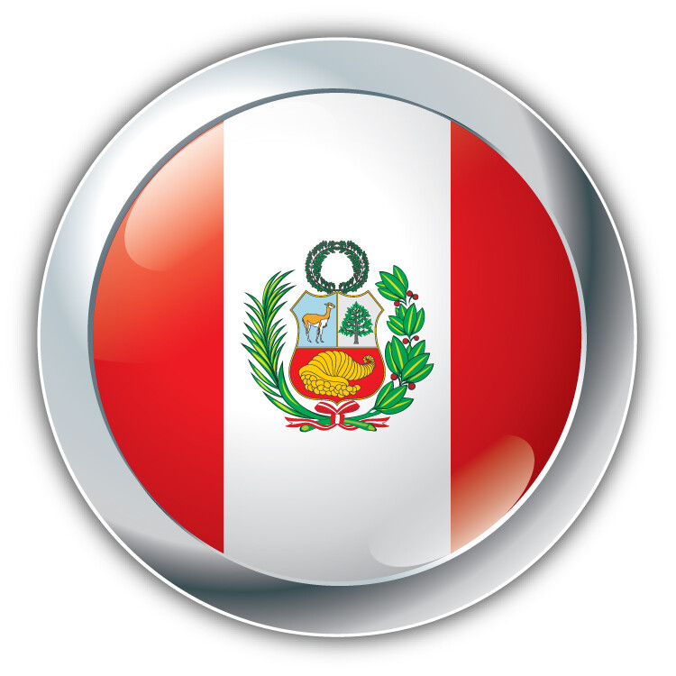 Peru Flag Glossy Emblem Car Bumper Sticker Decal
