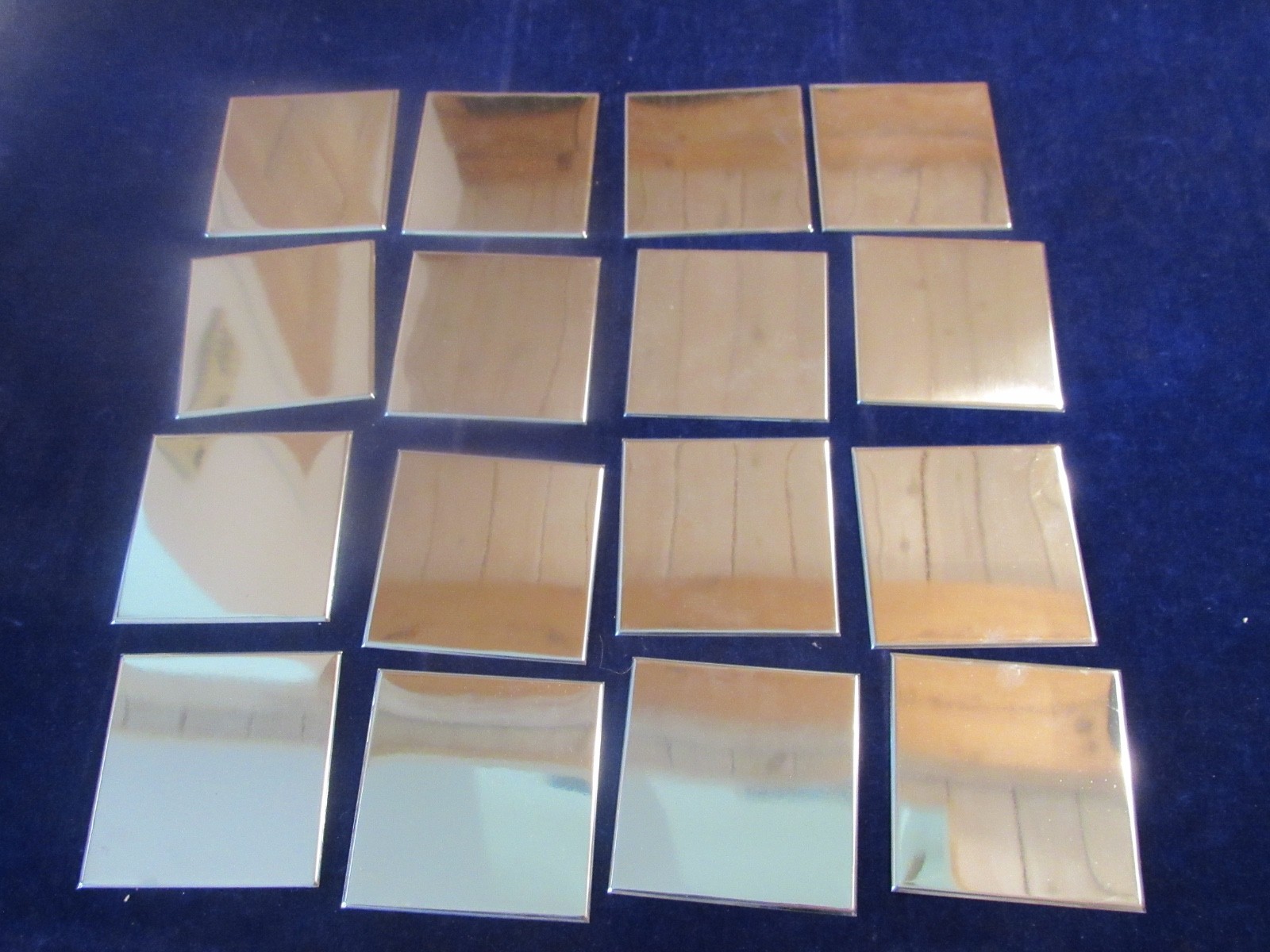 Polished Stainless Steel square 4 1/4&Prime; Mirror Tile Piece 16pc Lot Shiny M23
