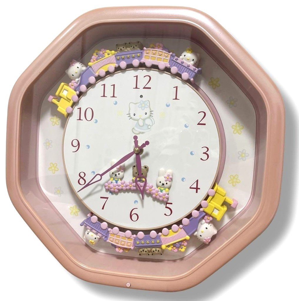Rare Sanrio Hello Kitty Musical Wall Clock 4MH766-0 Retro Japan Working