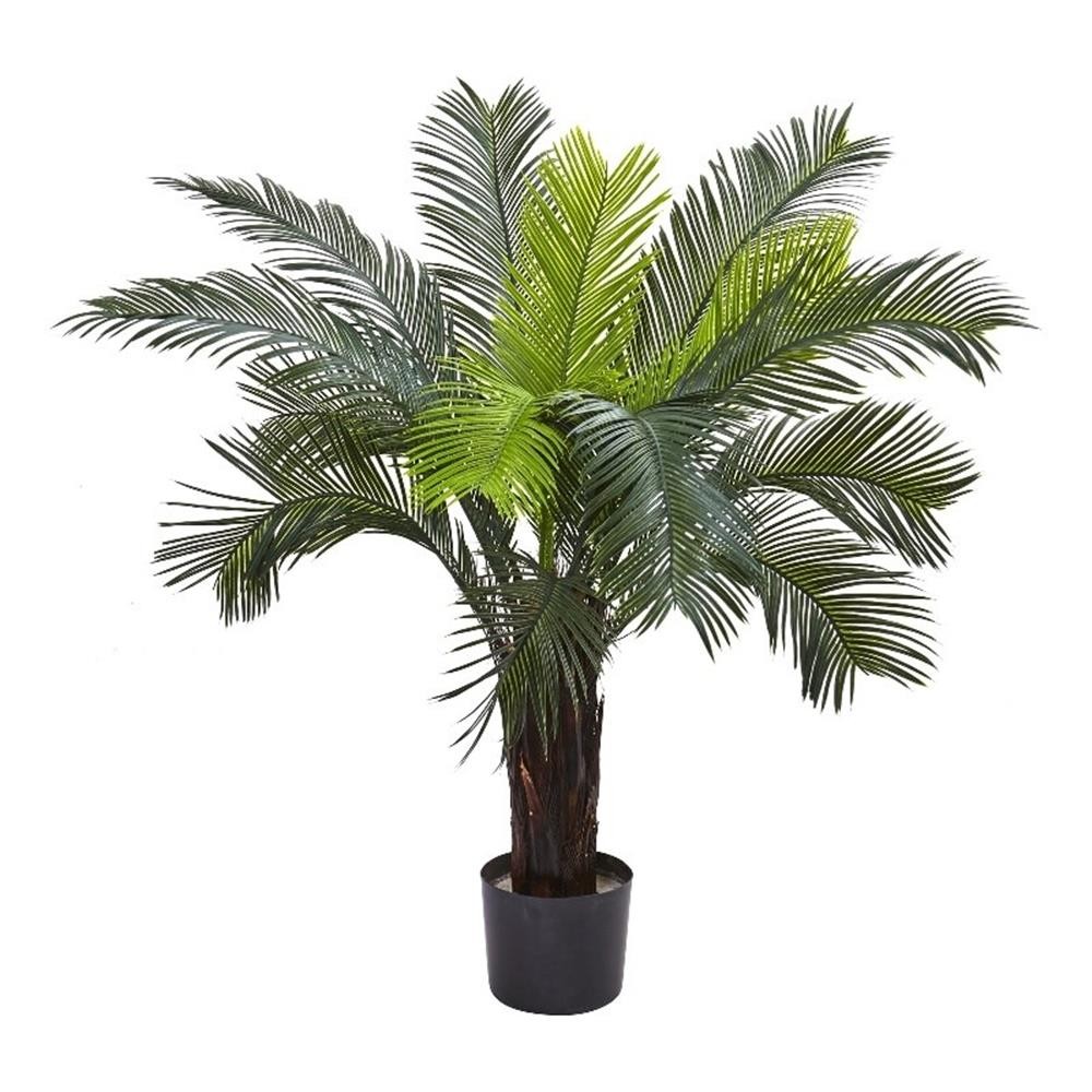 Pemberly Row Indoor/Outdoor 36&Prime; Cycas Tree UV Resistant in Green/Black