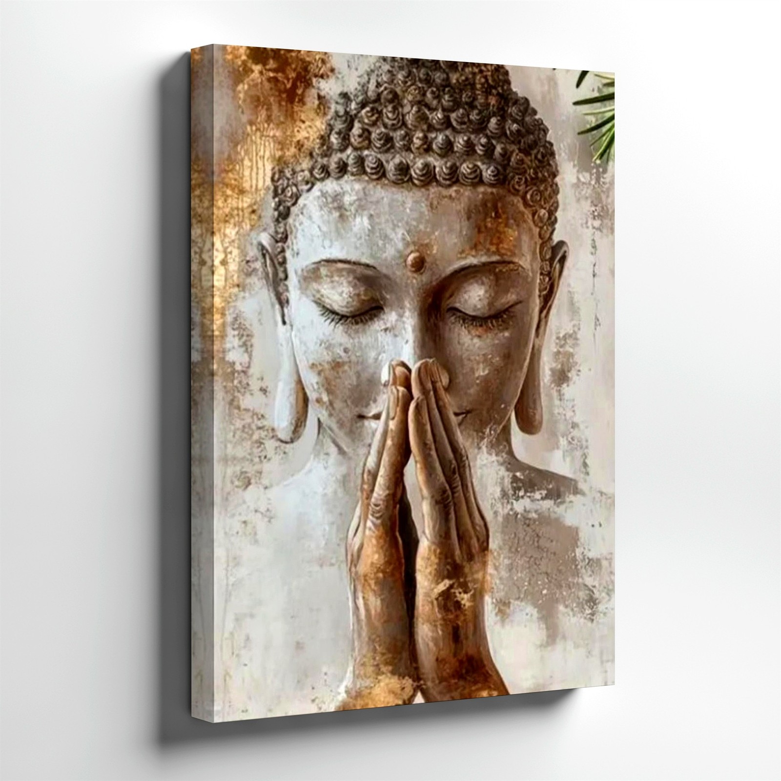 Wall Art Buddha Praying Hands Canvas Print Spiritual Meditation Zen Home Decor