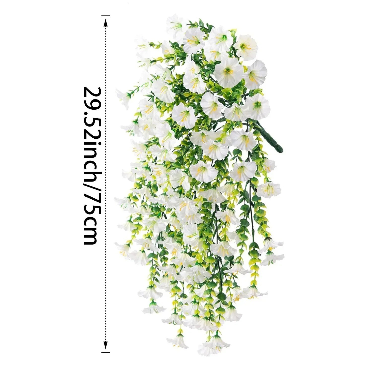 2PCS Artificial Morning Glory Vines UV Resistant Hanging Flowers Outdoor Decor