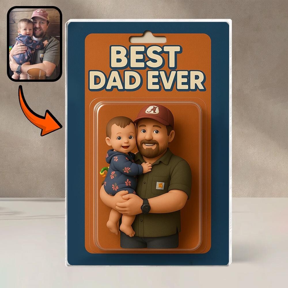 Personalized Father&rsquo;s Day Gift For Dad, Custom Photo Dad And Kids Action Figure