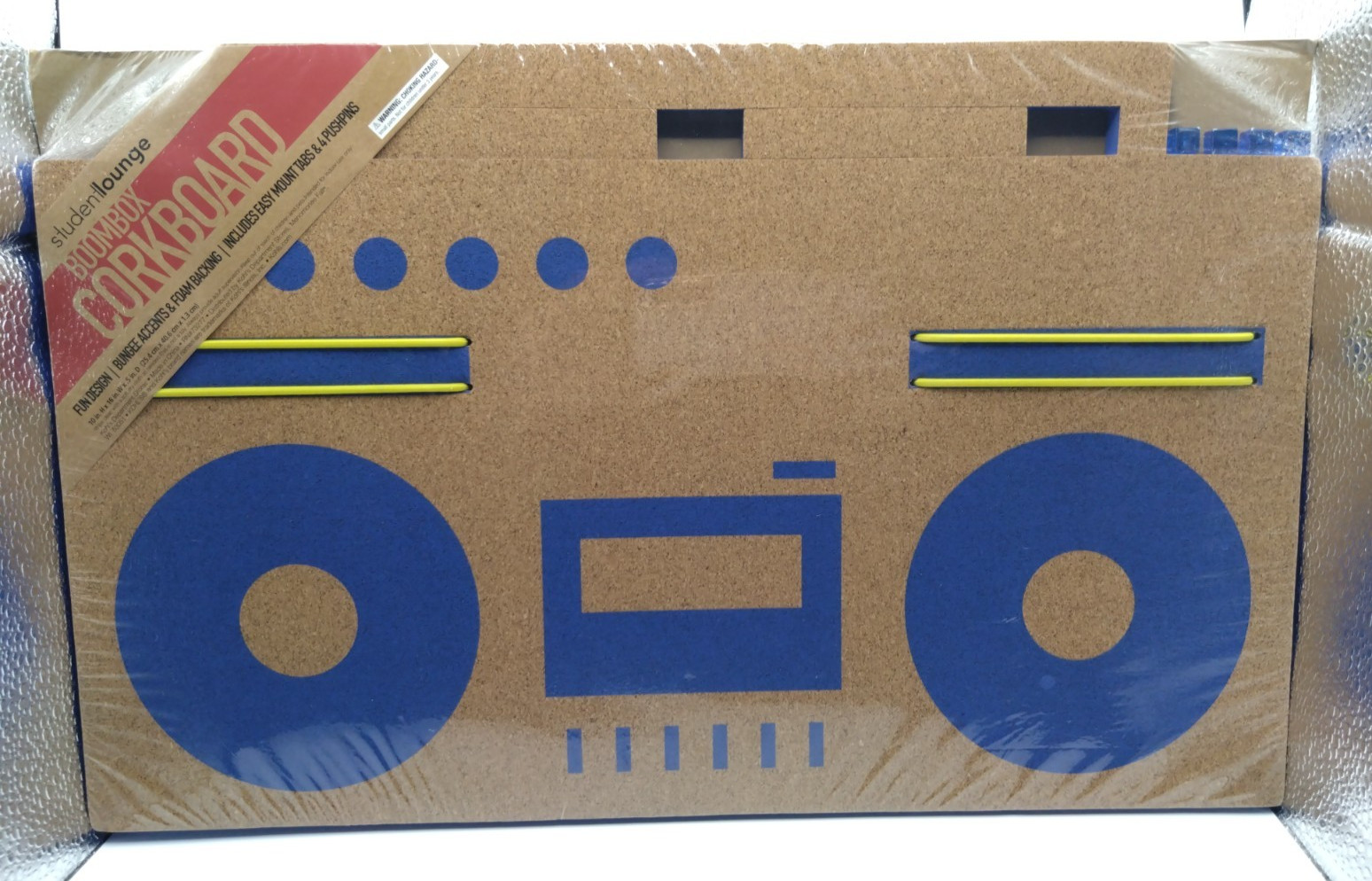 New Boombox Shape Student Lounge 10&Prime;x16&Prime; Cork Message Board