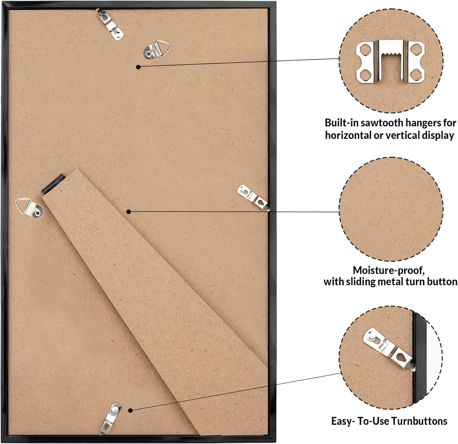 Versatile 4×10 Matte Black Picture Frame for Vertical or Horizontal Display